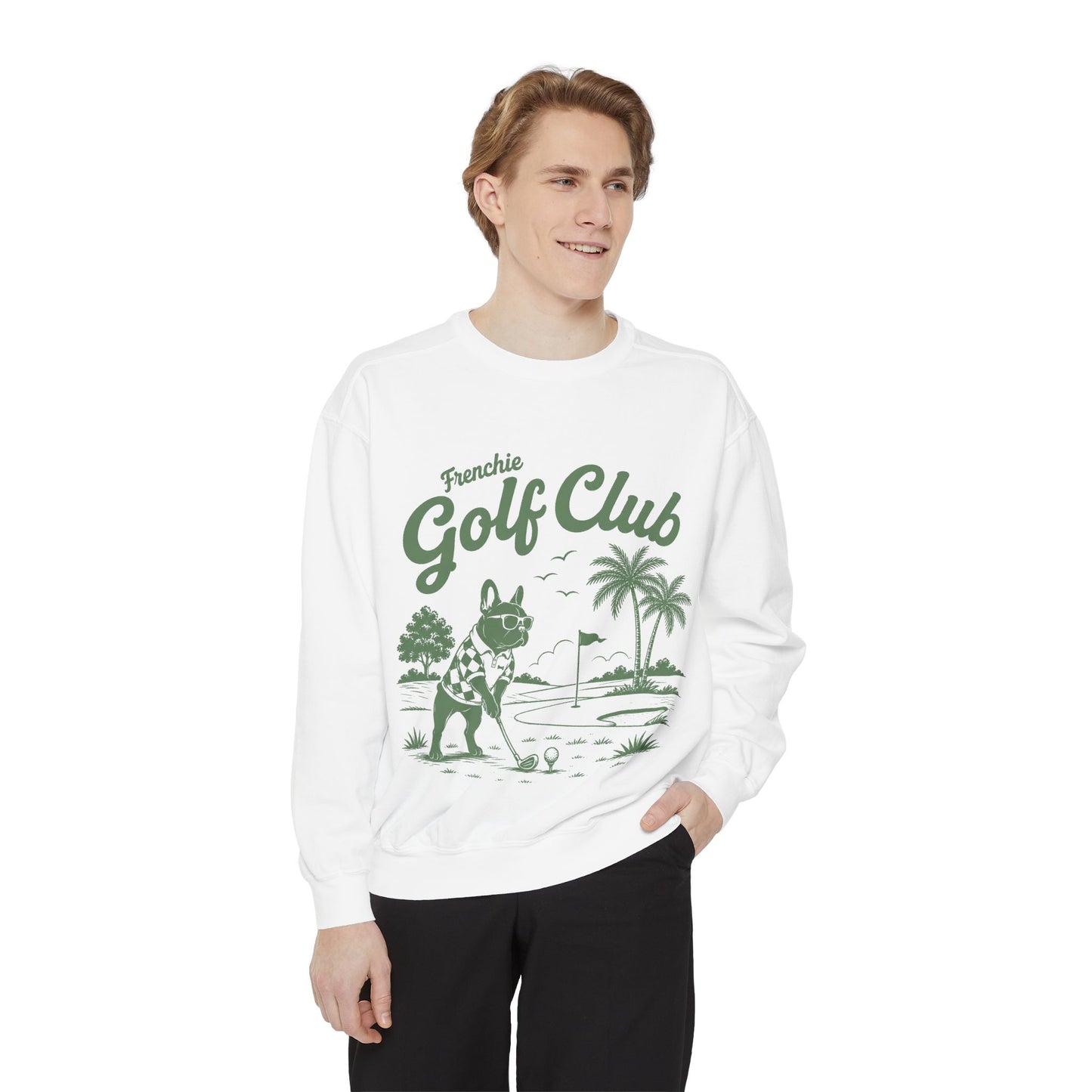 Frenchie Golf Club Sweatshirt — Cute French Bulldog Golfer Pullover