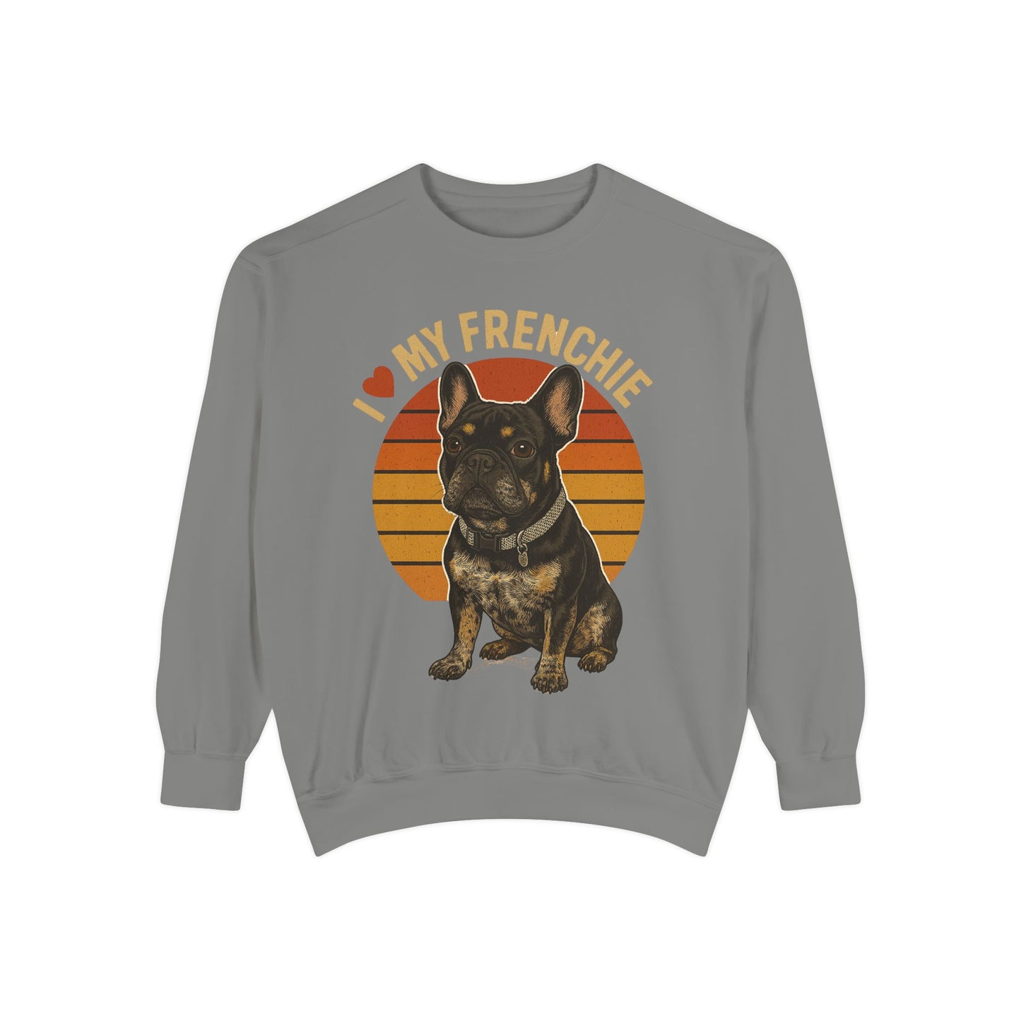 I Love My Frenchie Sweatshirt | Retro French Bulldog Pullover | Vintage Dog Lover Crewneck | Frenchie Mom & Dad Gift