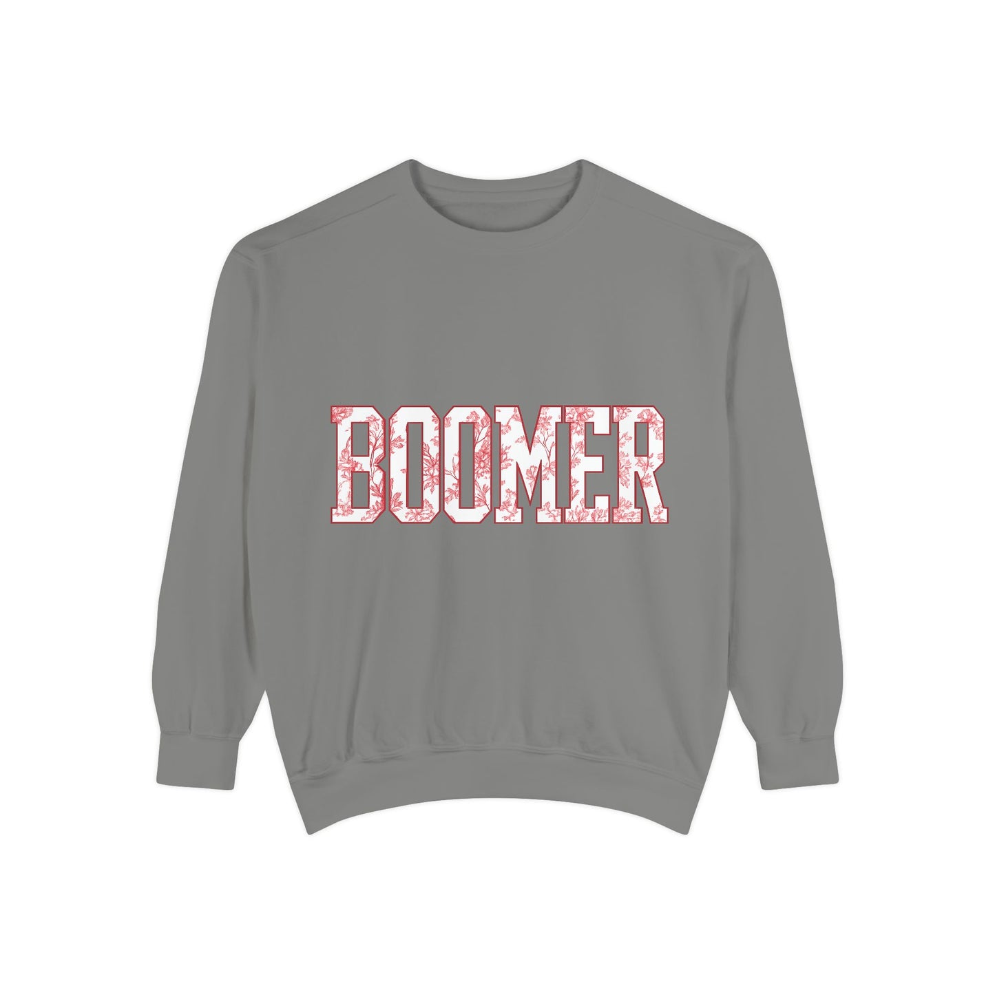 Boomer Toile Sweatshirt | Oklahoma Football Inspired Pullover | Red & Cream Toile Print Crewneck | Retro Game Day Oklahoma Sweater