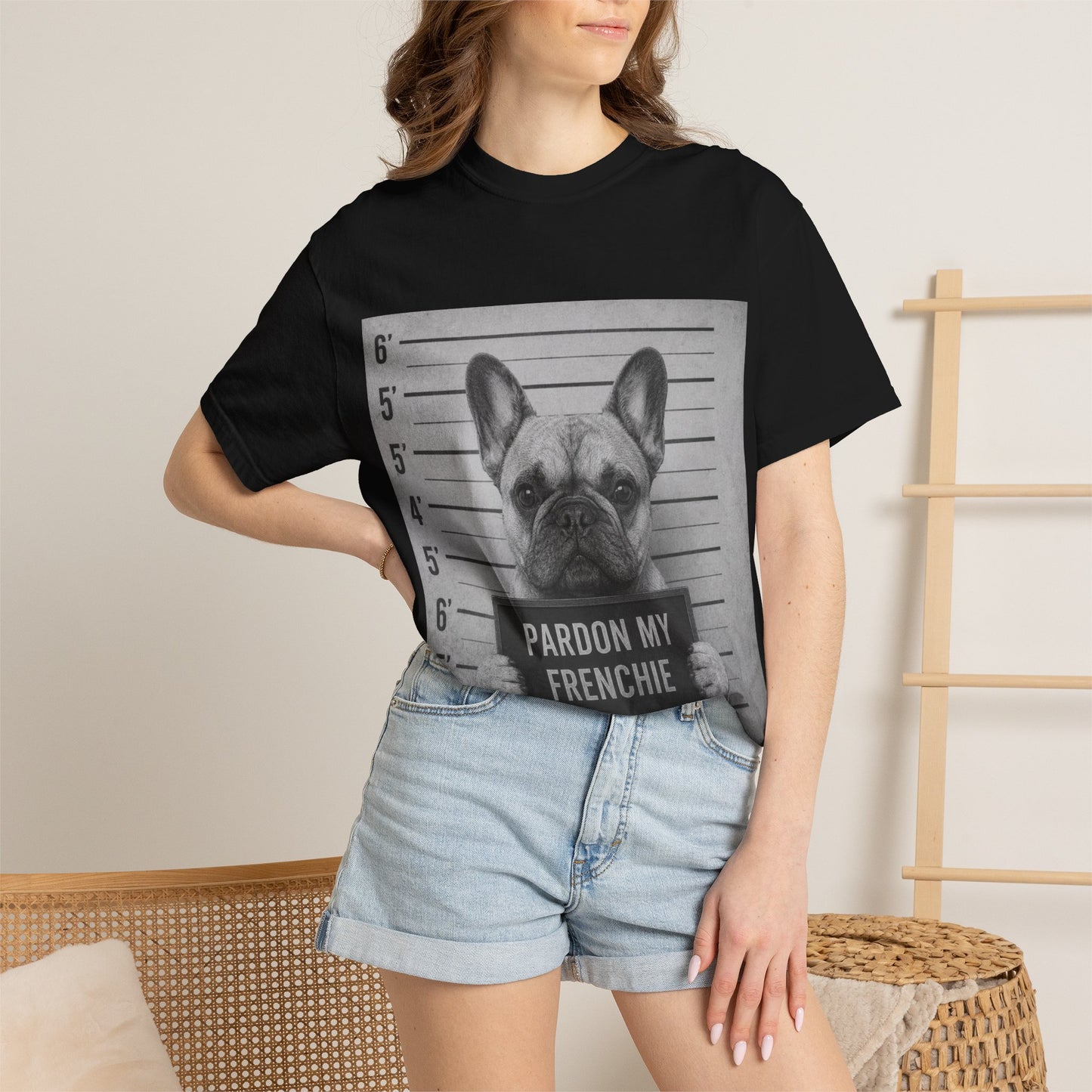 French Bulldog Mugshot T-Shirt – “Pardon My Frenchie” Graphic Tee