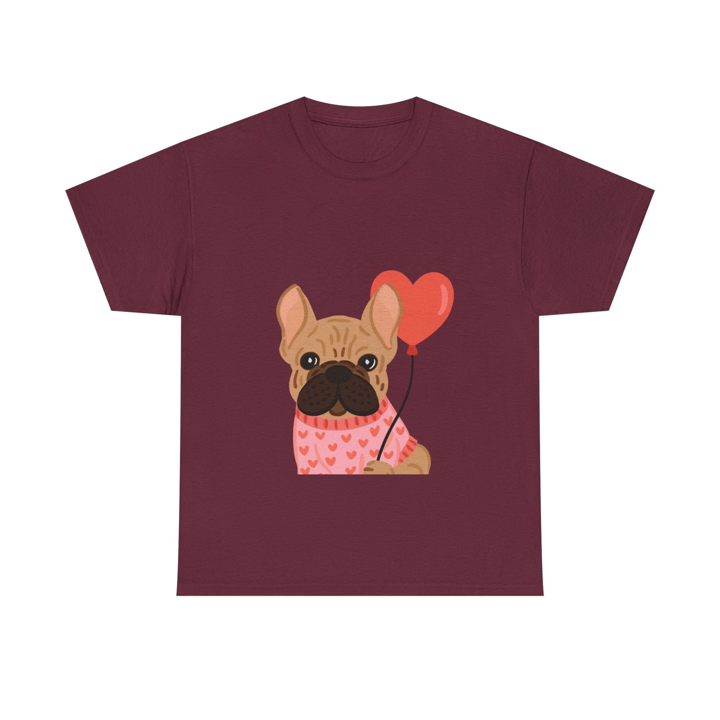 Valentine French Bulldog Shirt, Cute Frenchie Heart Balloon Tee, French Bulldog Valentine Gift, Dog Mom Valentine’s Shirt, Frenchie Love Tee
