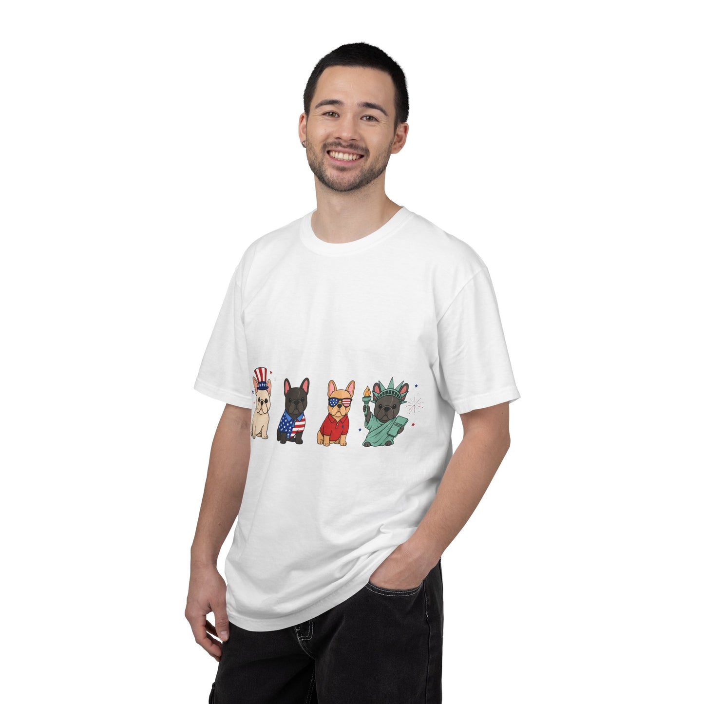 Patriotic French Bulldog Shirt, 4th of July Frenchie Tee, American Frenchie Shirt, USA Dog Lover Shirt, Independence Day French Bulldog Tee, Patriotic Dog Shirt, July Fourth Gift