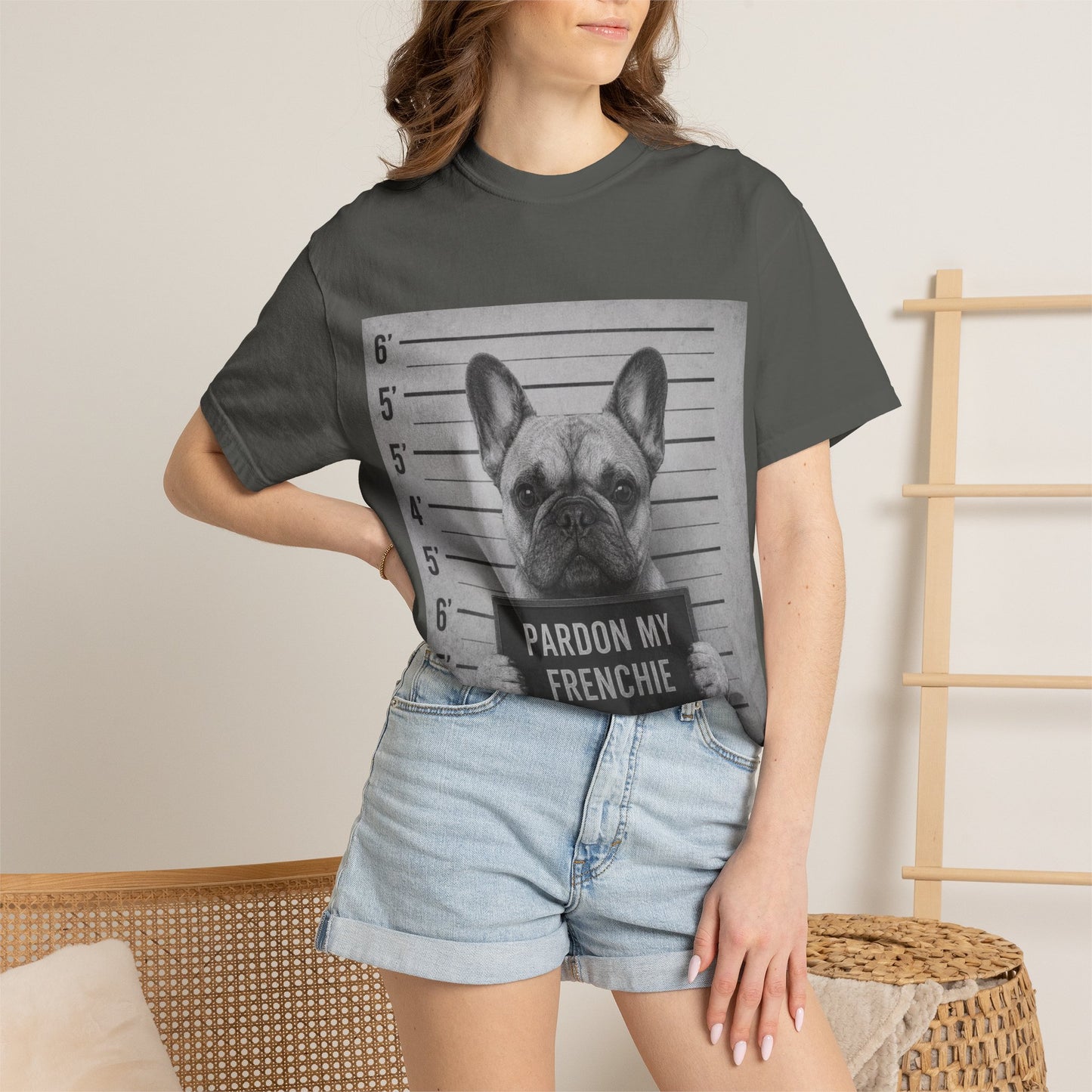 French Bulldog Mugshot T-Shirt – “Pardon My Frenchie” Graphic Tee