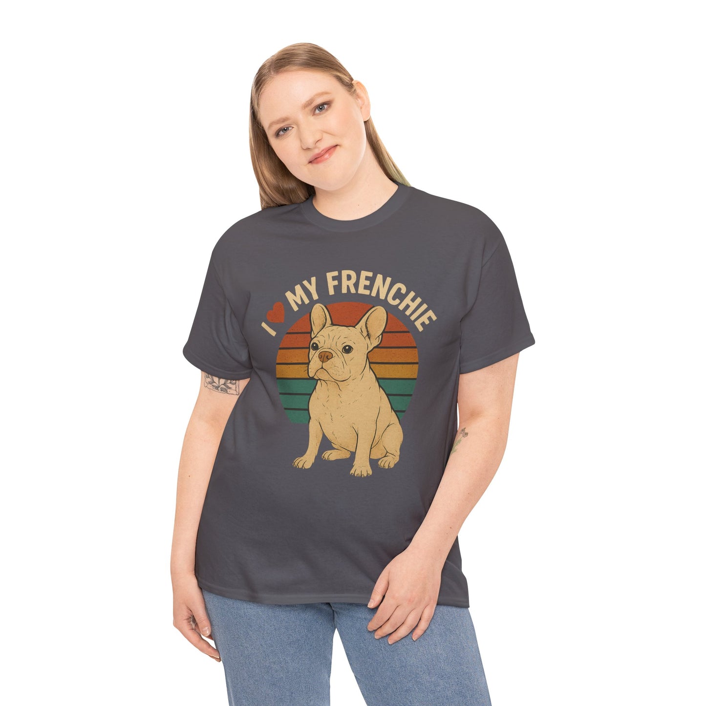 I Love My Frenchie T-Shirt | Retro Cream French Bulldog Tee | Cute Dog Mom Gift | Vintage Frenchie Lover Shirt | Soft Unisex Graphic Top