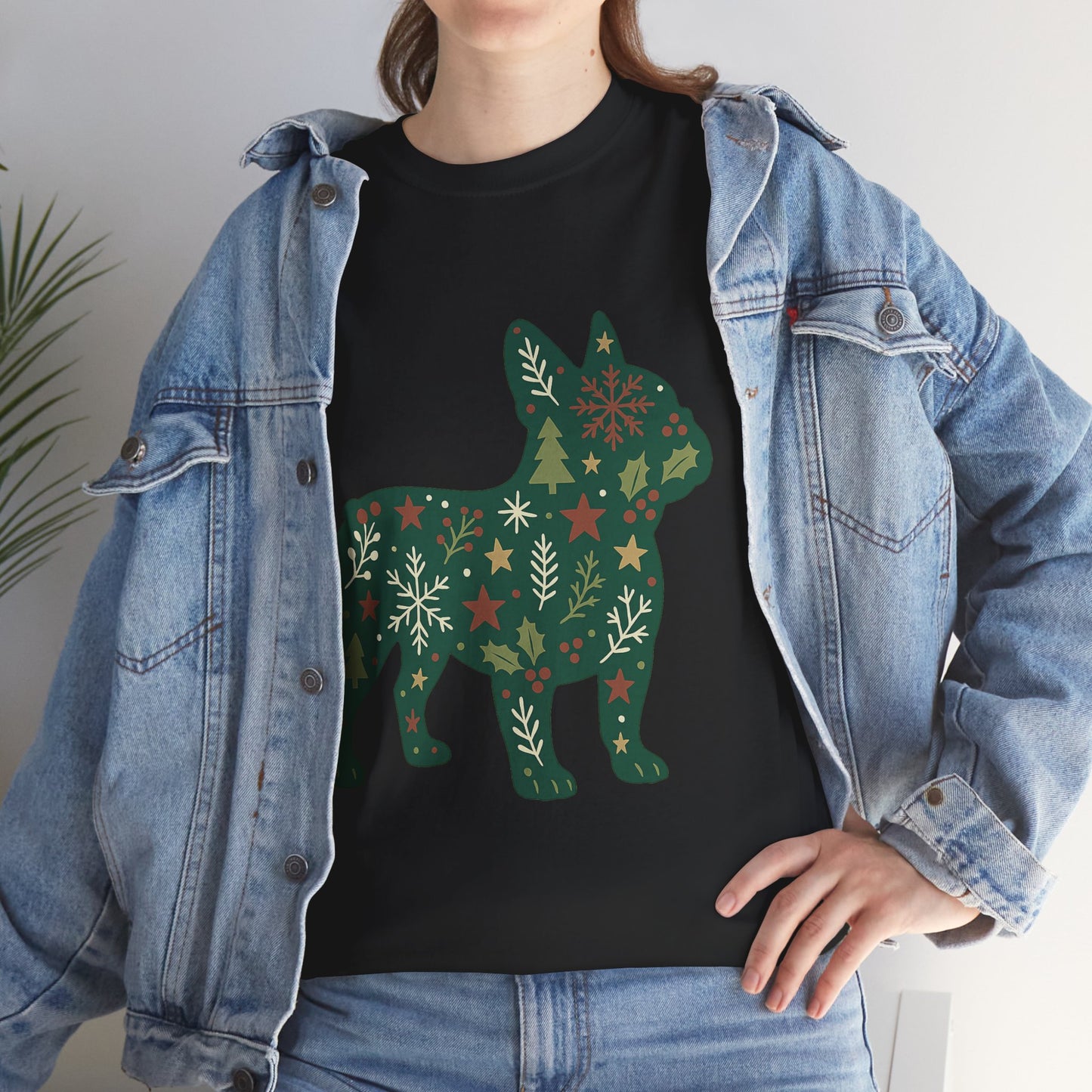Christmas Frenchie Sweatshirt | Holiday French Bulldog Silhouette | Festive Dog Lover Gift | Cute Winter Frenchie Apparel