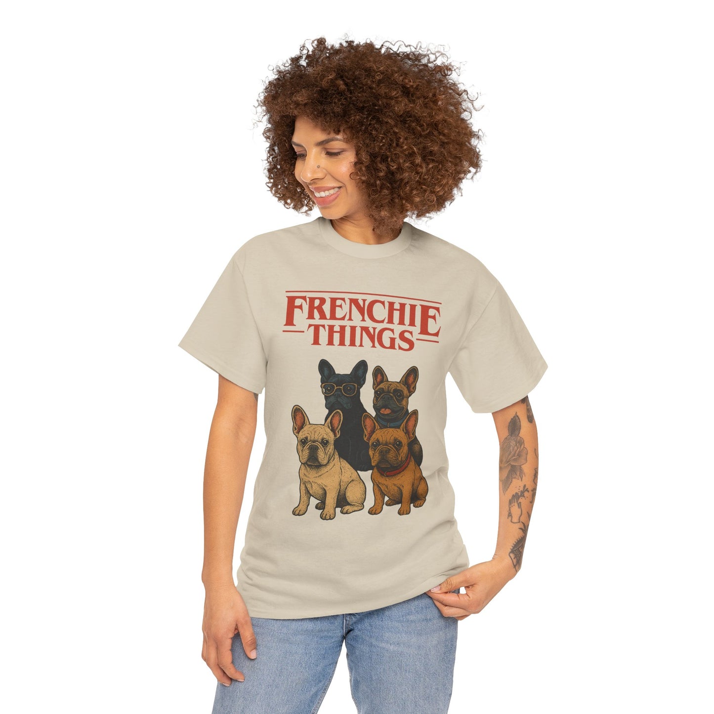 Frenchie Things Unisex Heavy Cotton Tee - Cute Dog Lover Shirt, Pet Gift, Casual Wear, Birthday Gift, Animal T-Shirt