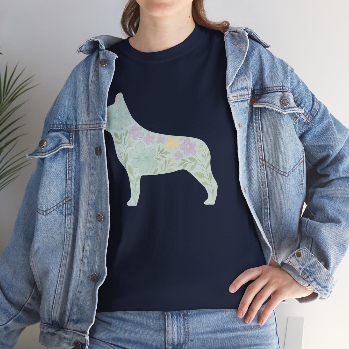 Floral French Bulldog T-Shirt | Pastel Dog Lover Tee | Soft Floral Frenchie Silhouette Shirt | Cute Gift for French Bulldog Moms