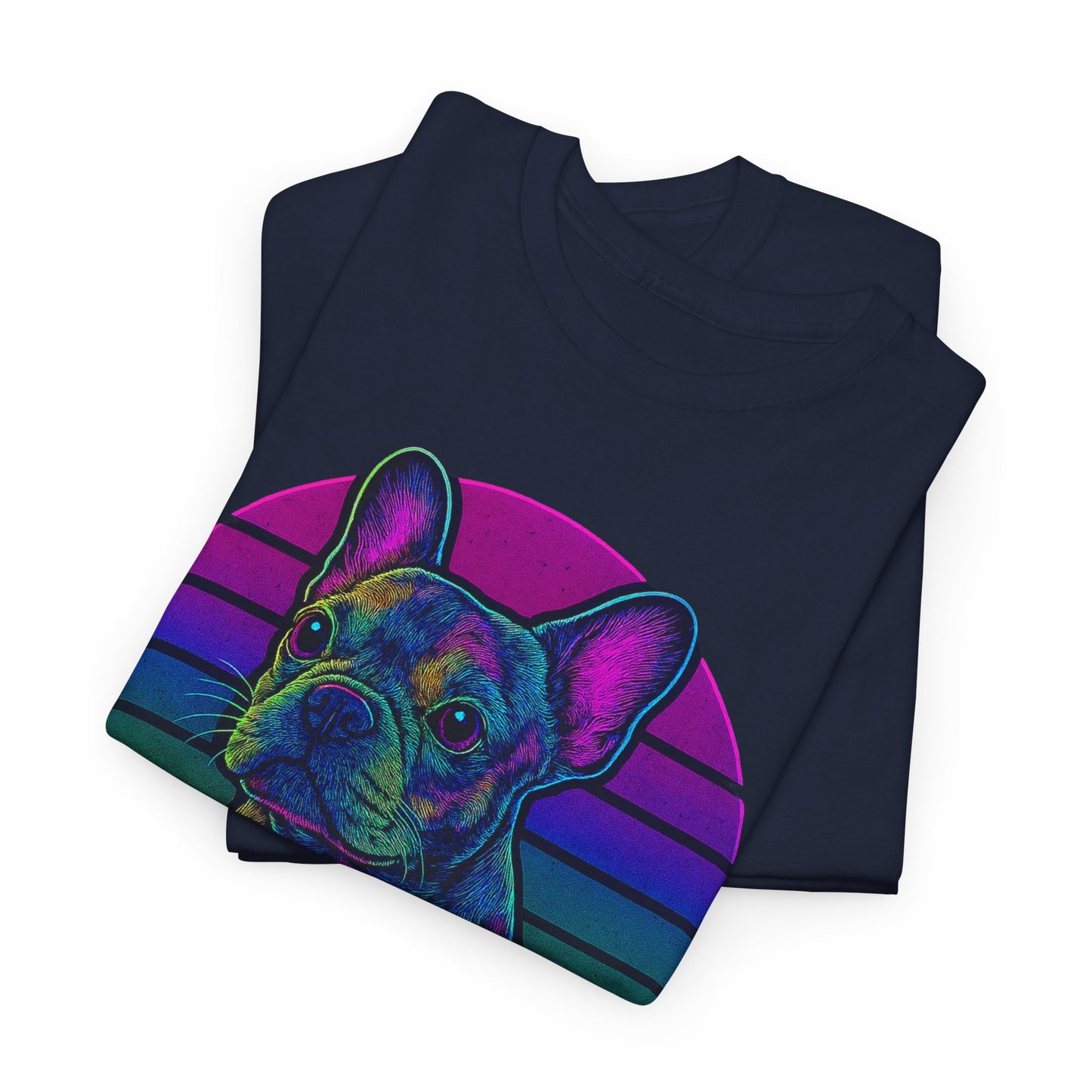 Neon French Bulldog T-Shirt | Retro 80s Frenchie Tee | Colorful Dog Lover Shirt | Electric Frenchie Gift for Men & Women