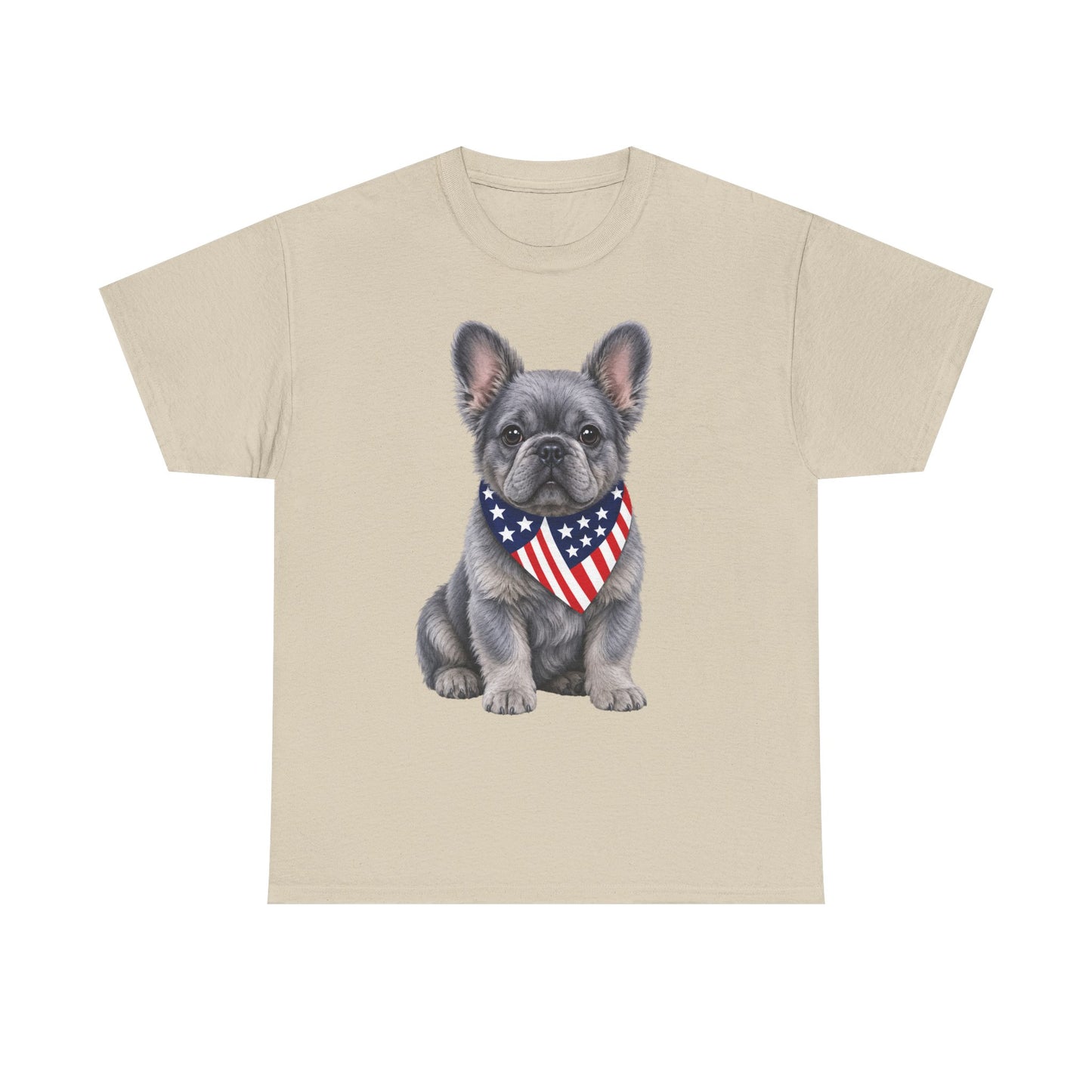 Patriotic Fluffy French Bulldog Shirt, Fluffy Frenchie American Flag Tee, Fourth of July Dog Lover Shirt, USA Fluffy Frenchie Gift