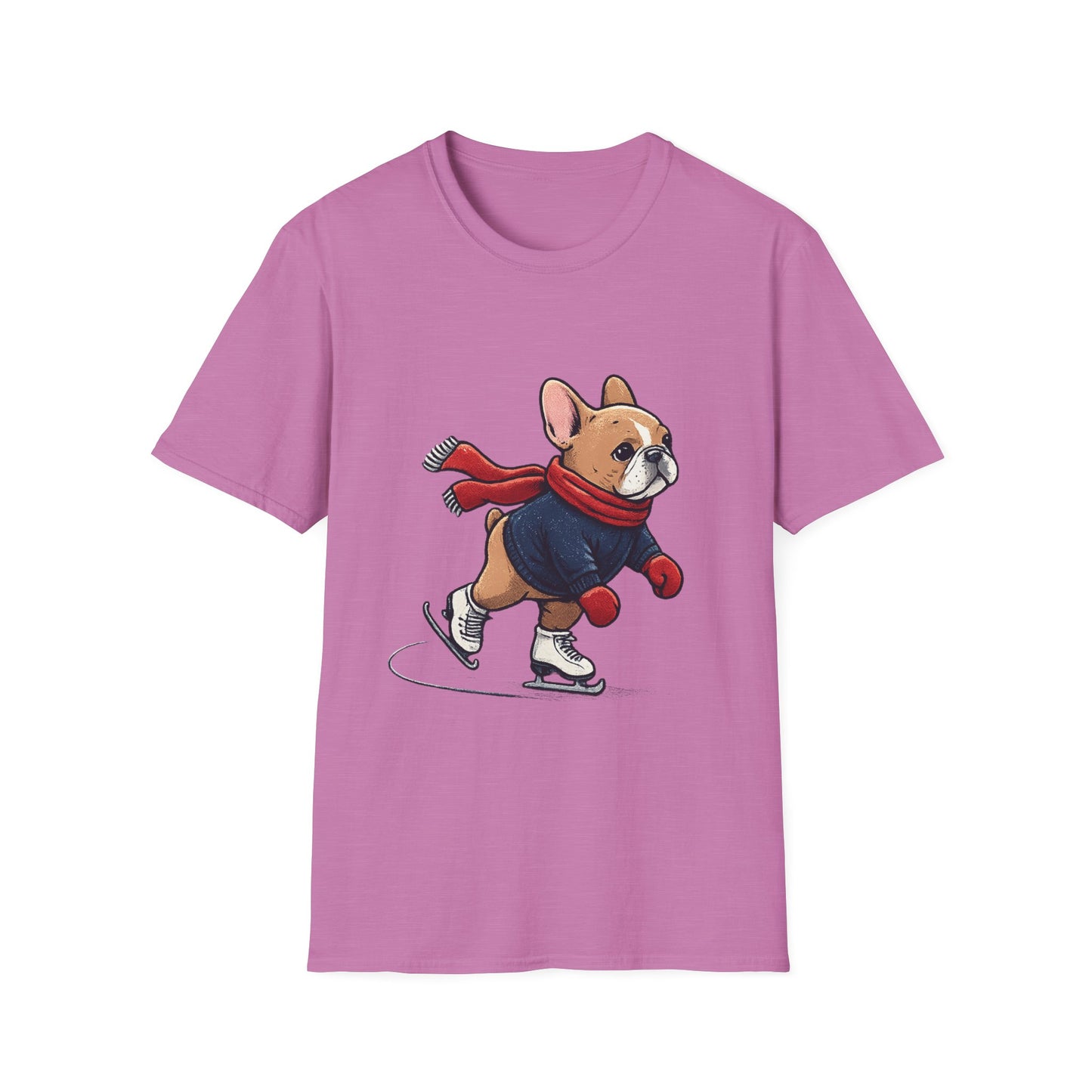 French Bulldog Ice Skating Shirt – Cute Winter Frenchie Tee, Holiday Dog Lover Gift, Skating Frenchie T-Shirt, Cozy Winter Puppy Graphic Tee