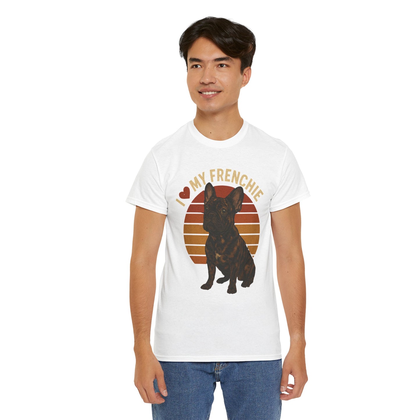 I Love My Frenchie T-Shirt | Merle French Bulldog Retro Tee | Vintage Dog Lover Shirt | Frenchie Mom & Dad Gift