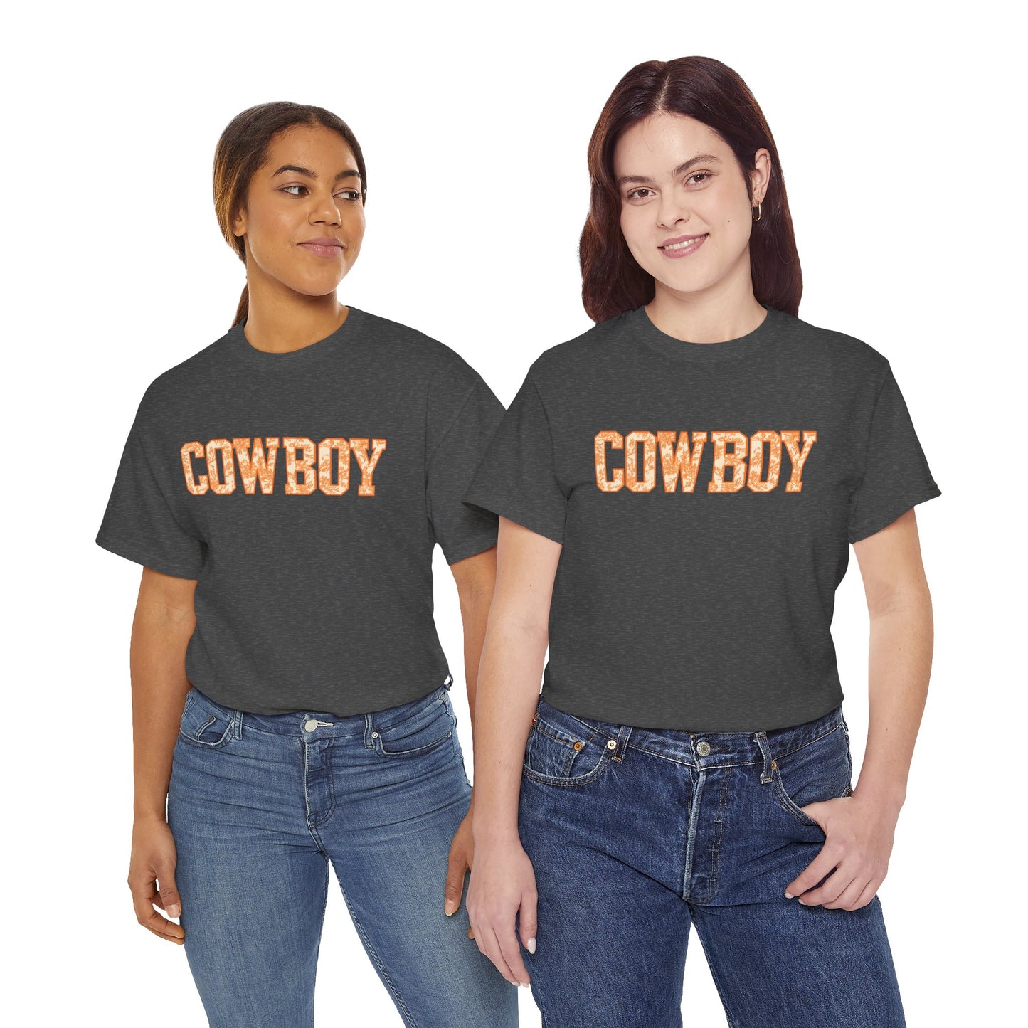 Cowboy Shirt | Western Graphic Tee | Orange Cowboy Typography Shirt | Oklahoma Football Tee | Country Style Cowboy Fan Gift