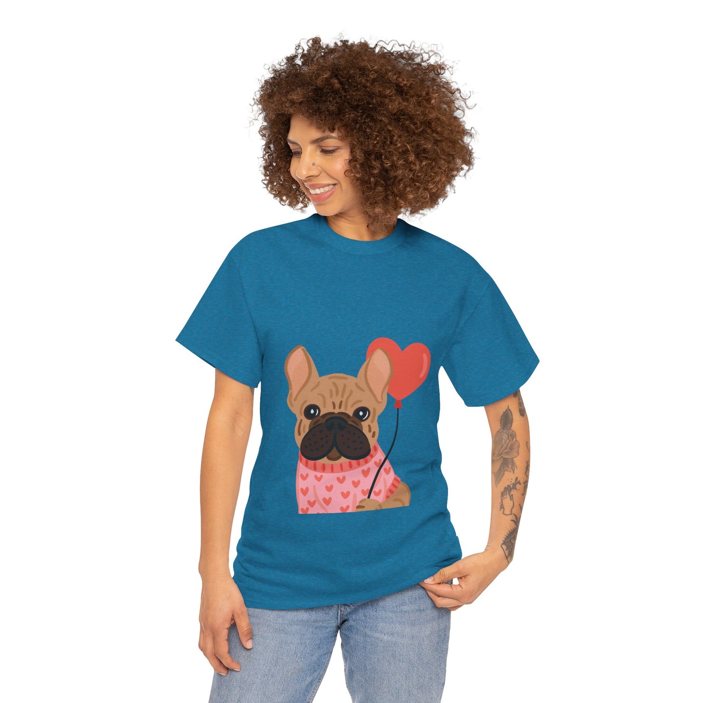 Valentine French Bulldog Shirt, Cute Frenchie Heart Balloon Tee, French Bulldog Valentine Gift, Dog Mom Valentine’s Shirt, Frenchie Love Tee