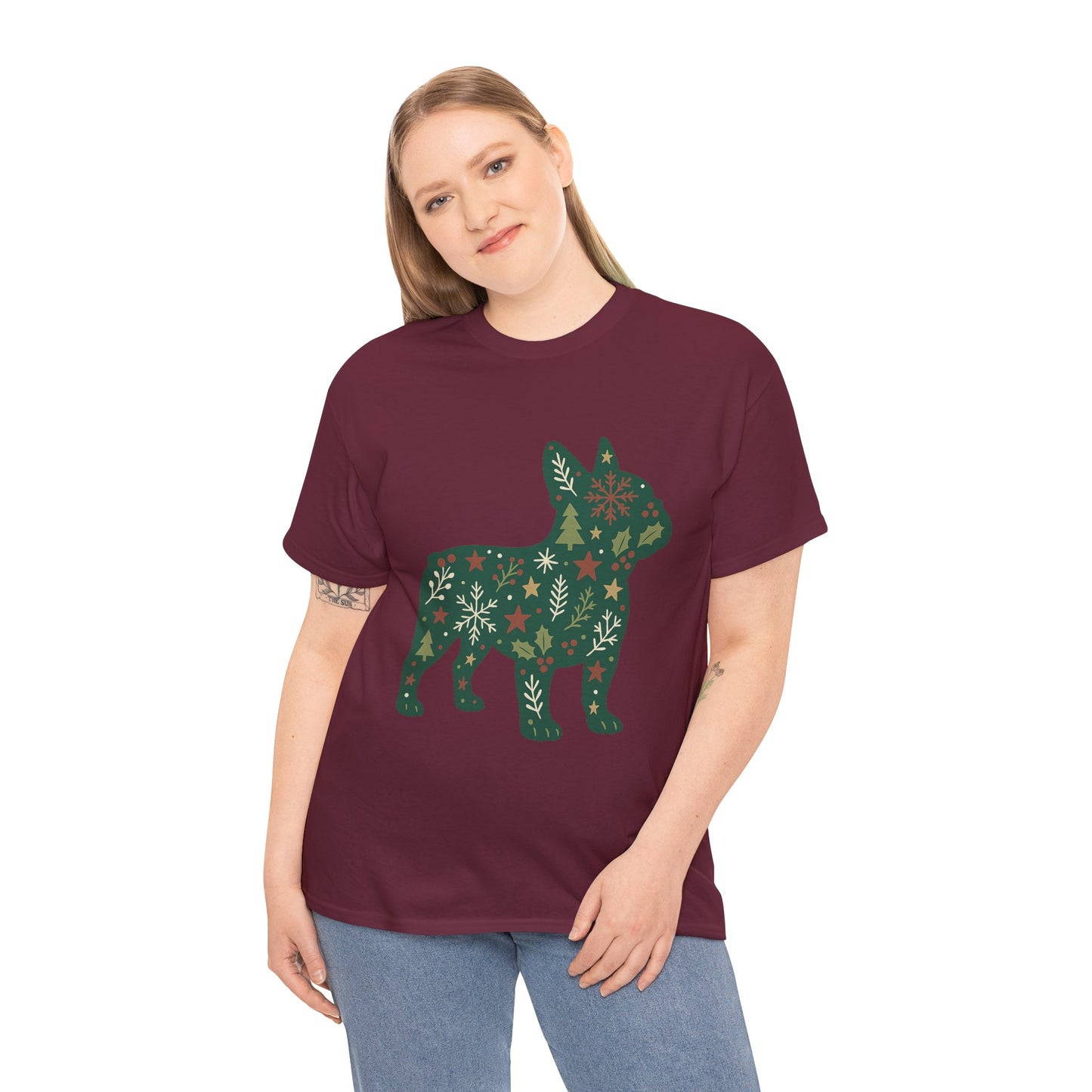 Christmas Frenchie Sweatshirt | Holiday French Bulldog Silhouette | Festive Dog Lover Gift | Cute Winter Frenchie Apparel