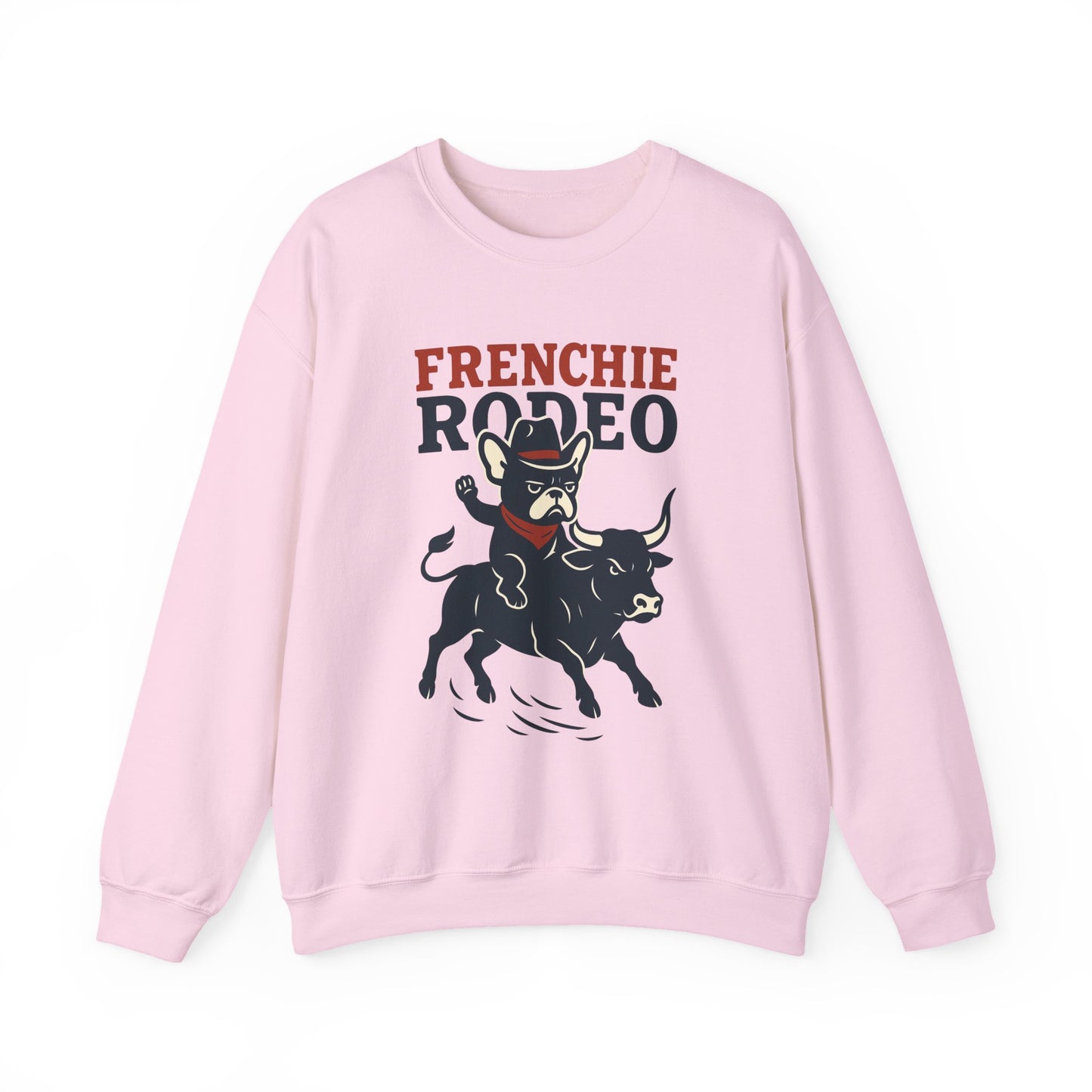 Frenchie Rodeo Sweatshirt – Cowboy French Bulldog Crewneck, Western Dog Lover Gift, Funny Rodeo Pullover for Pet Moms & Dads