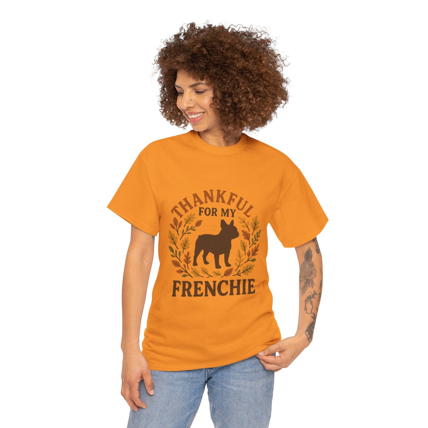 Thankful for My Frenchie Shirt – Fall French Bulldog T-Shirt, Thanksgiving Dog Lover Tee, Autumn Frenchie Gift for Pet Moms & Dads