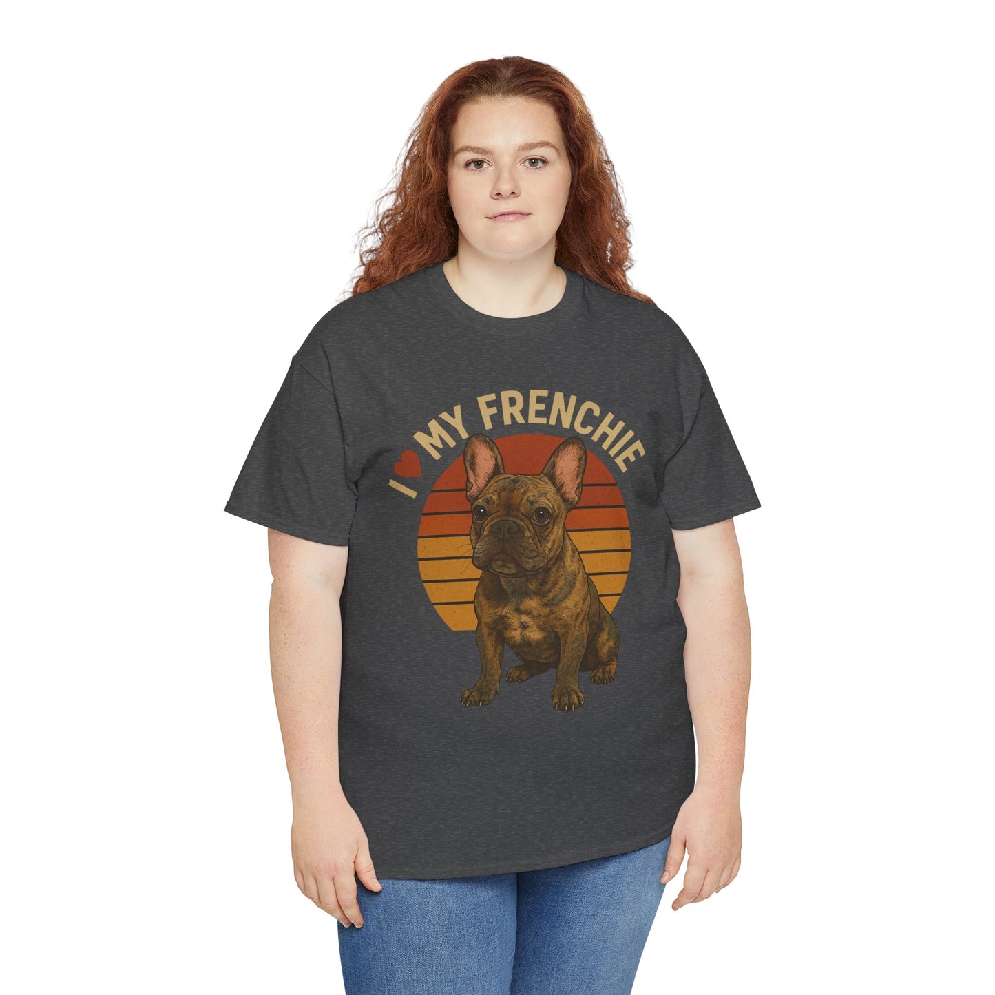 I Love My Frenchie T-Shirt | Brindle French Bulldog Retro Tee | Vintage Dog Lover Shirt | Frenchie Mom & Dad Gift