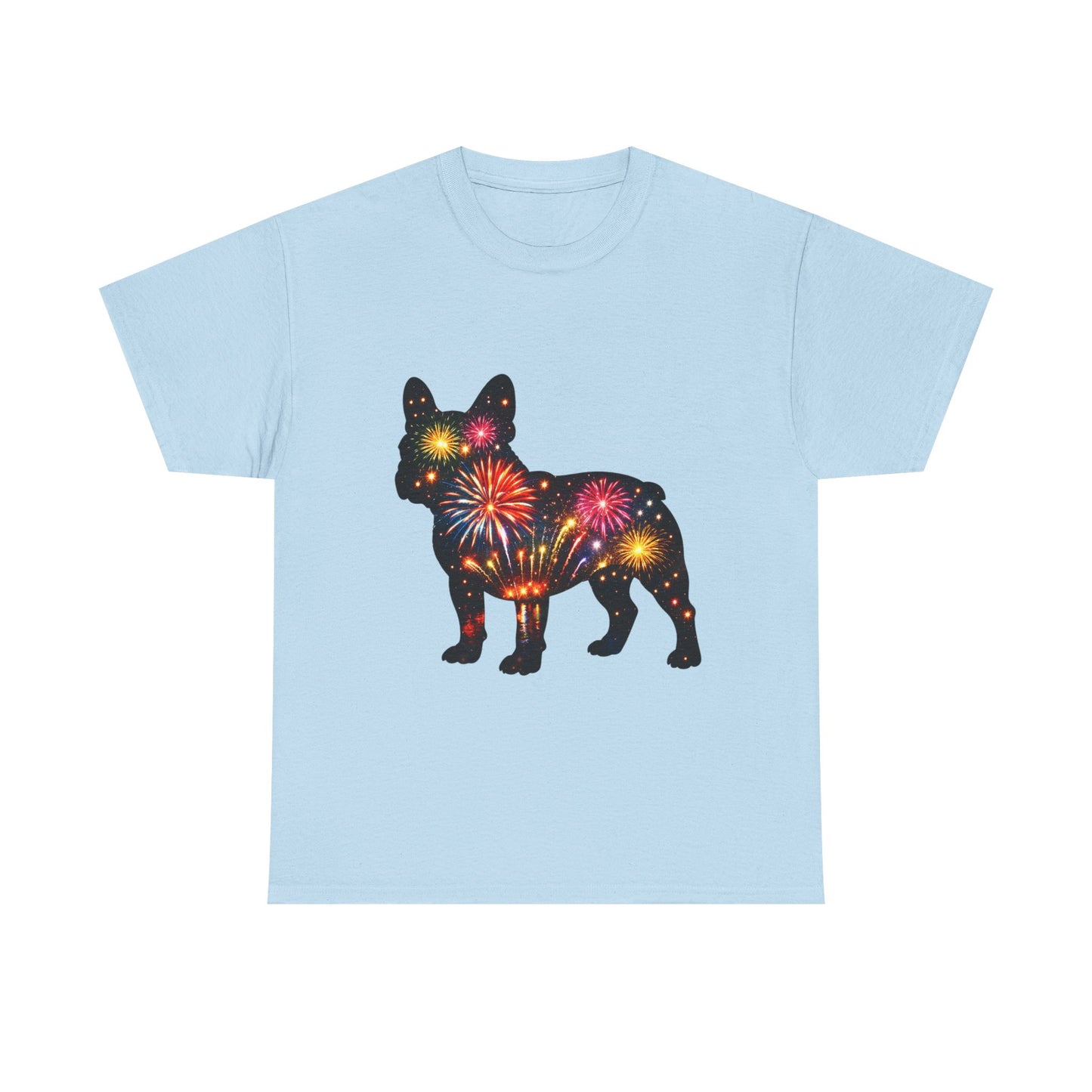 Patriotic French Bulldog Shirt, Fireworks Frenchie Tee, Fourth of July Dog Lover Shirt, Independence Day French Bulldog Gift, USA Dog Tee