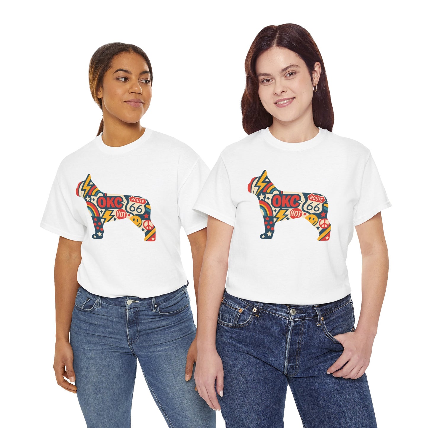 Oklahoma Route 66 French Bulldog T-Shirt | Retro OKC Frenchie Tee | Vintage Route 66 Dog Lover Shirt | Oklahoma Pride Gift for Frenchie Fans