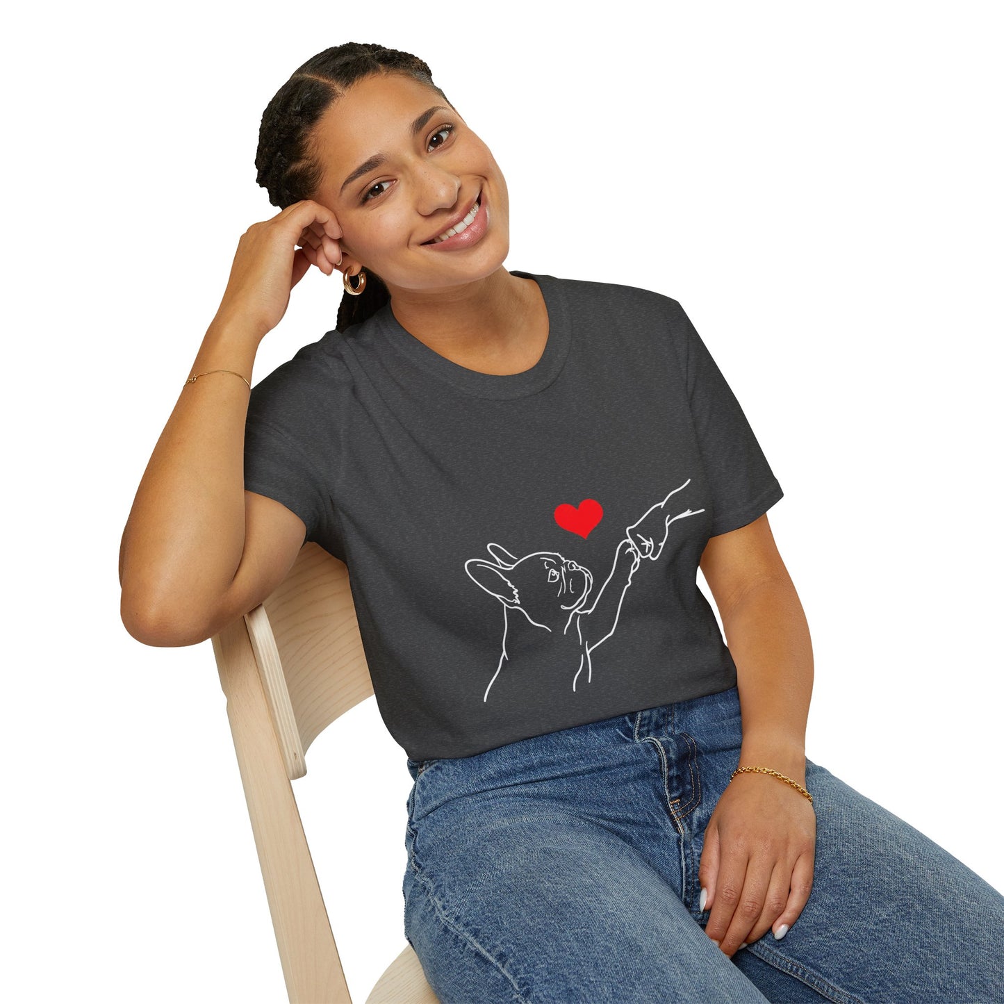 French Bulldog Love Shirt, Frenchie Mom Gift, French Bulldog Dad Shirt, Minimalist Frenchie Tee, Dog Lover Gift, French Bulldog Outline Shirt, Pet Memorial Tee