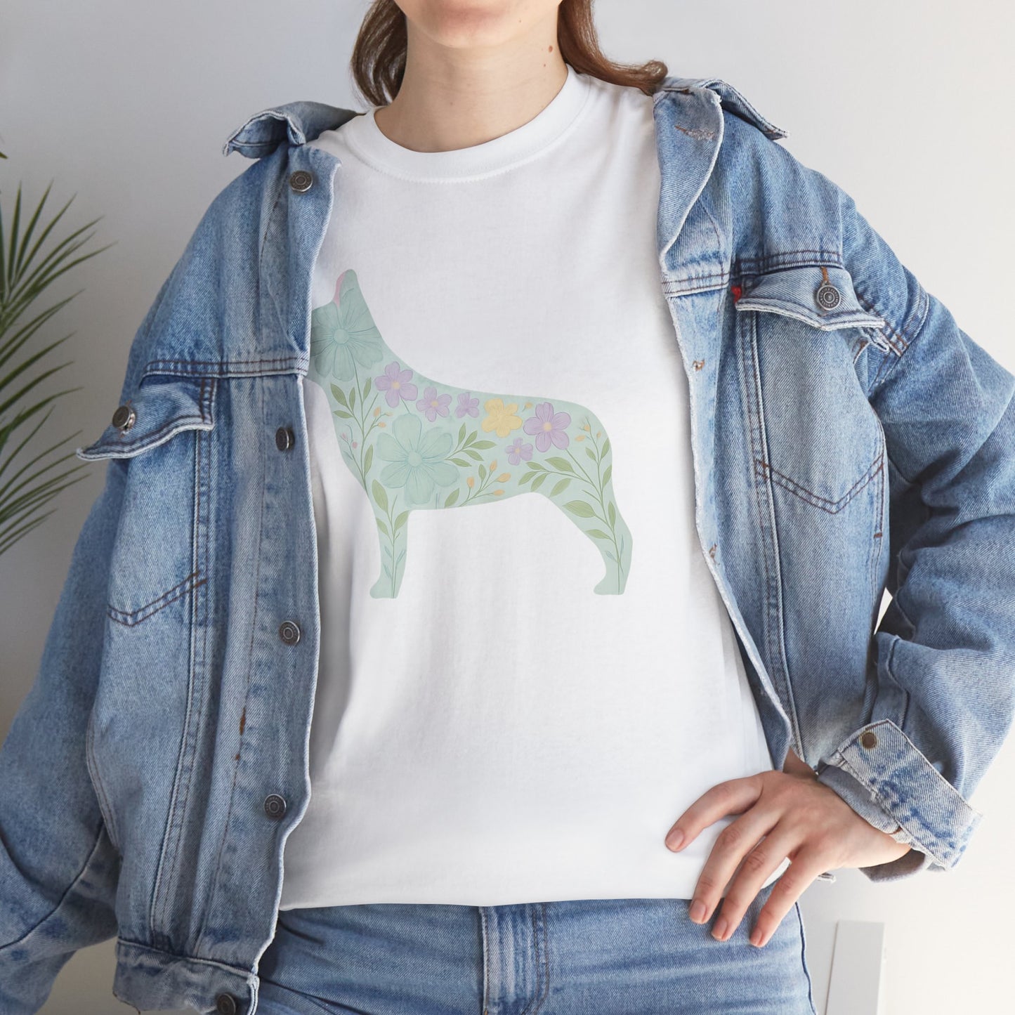 Floral French Bulldog T-Shirt | Pastel Dog Lover Tee | Soft Floral Frenchie Silhouette Shirt | Cute Gift for French Bulldog Moms