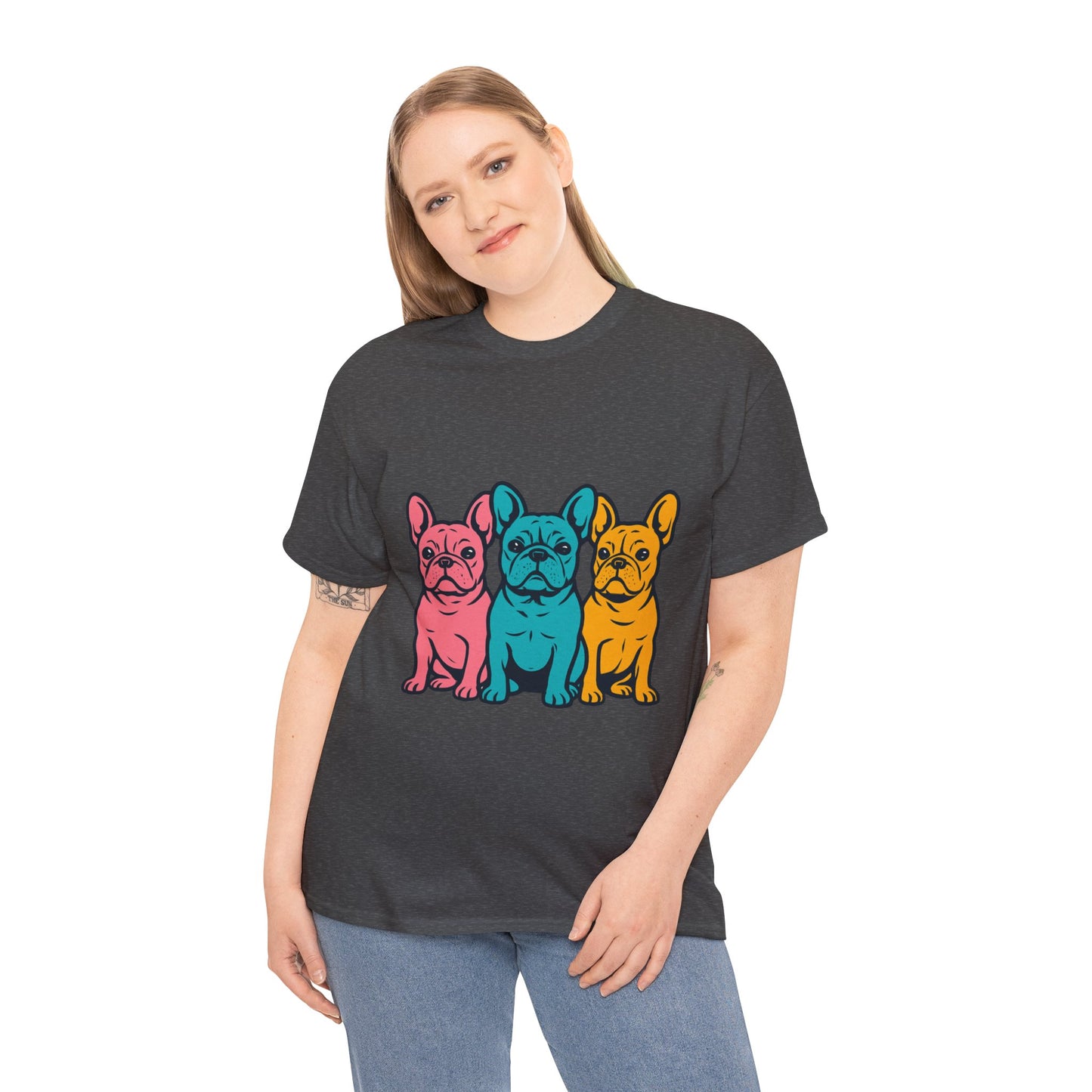 Pop Art French Bulldog T-Shirt | Colorful Frenchie Graphic Tee | Retro Dog Lover Shirt | Bright 80s Style Pet Gift | Fun Unisex Dog Mom Shirt