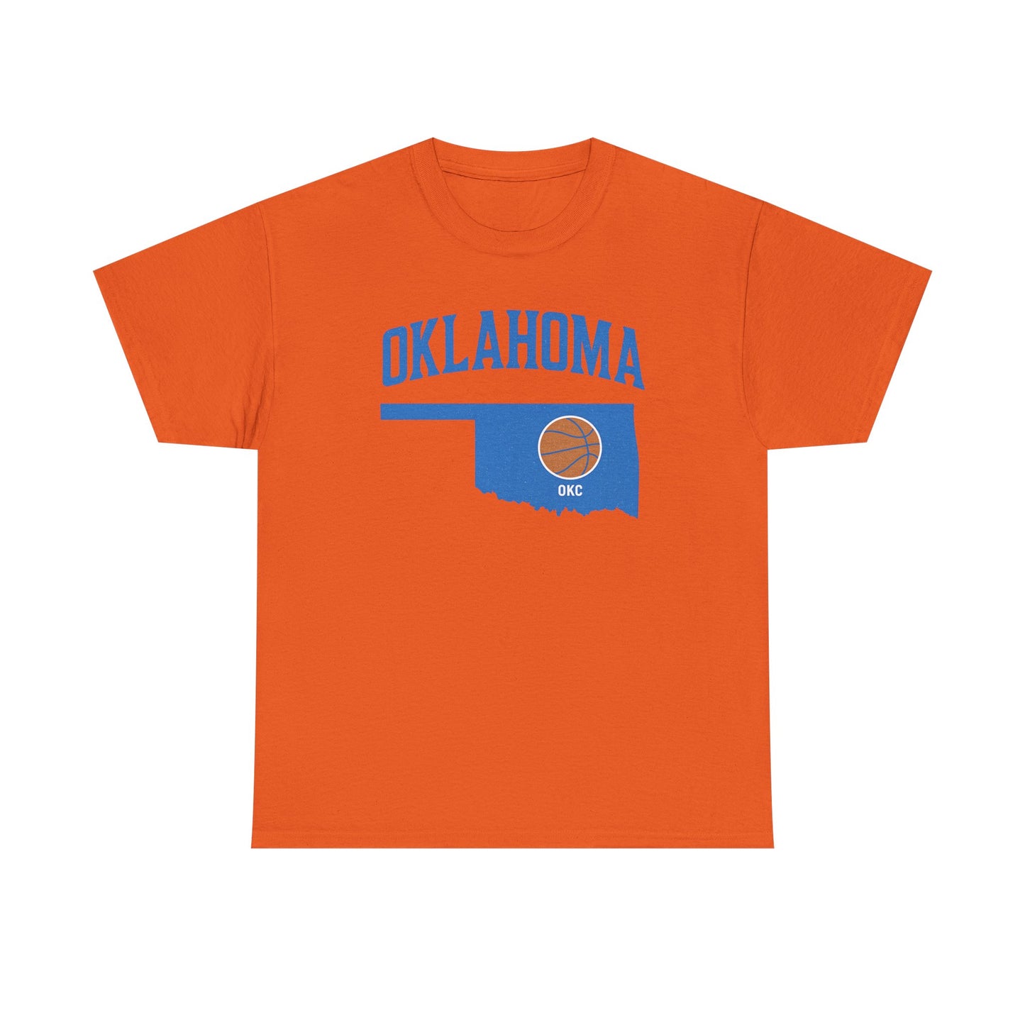 Oklahoma City Basketball Shirt | OKC Basketball Style Tee | Blue & Orange Oklahoma State T-Shir