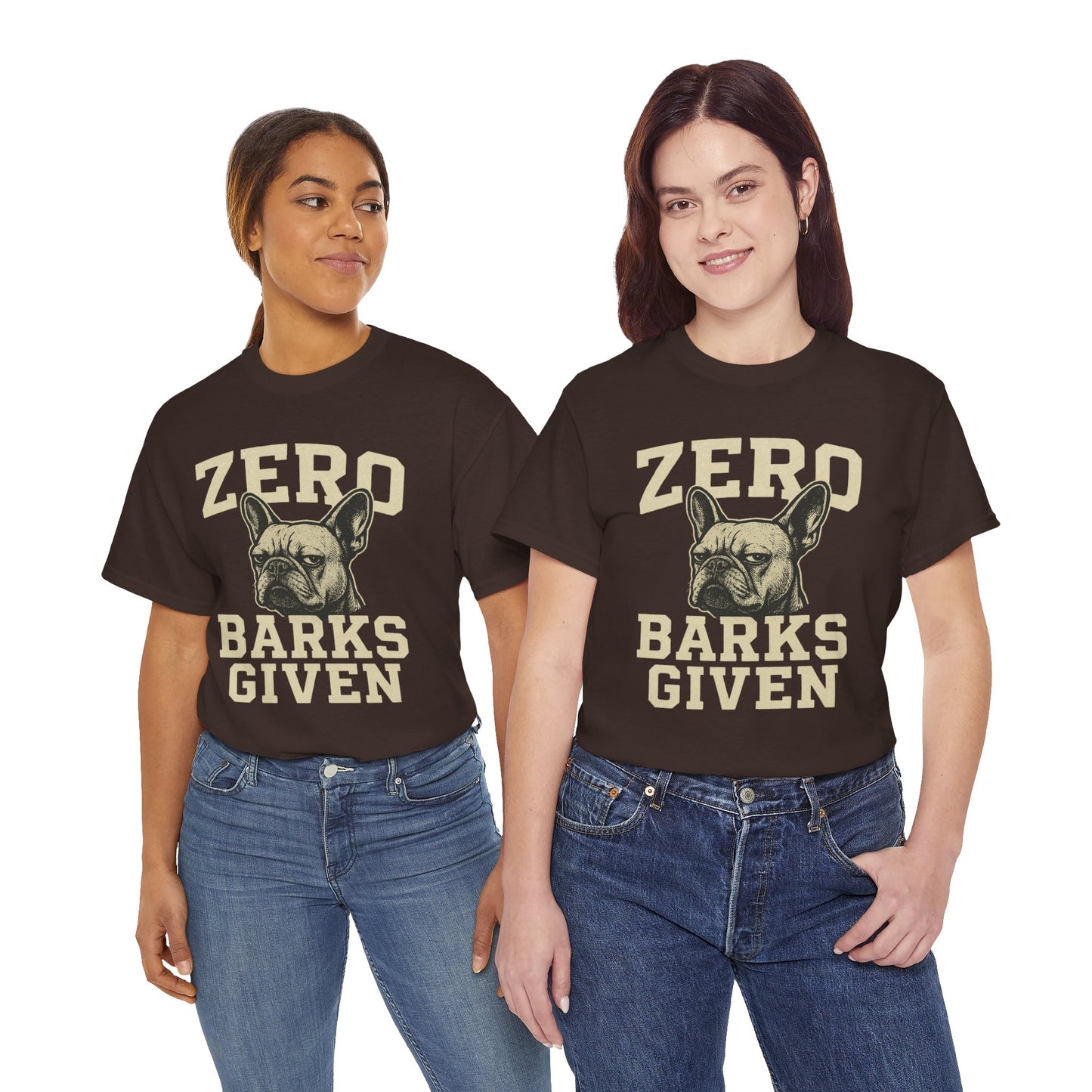 Zero Barks Given Frenchie T-Shirt – Funny French Bulldog Tee, Grumpy Dog Humor Shirt, Frenchie Lover Gift, Dog Mom Graphic Tee, Vintage Style Dog Shirt