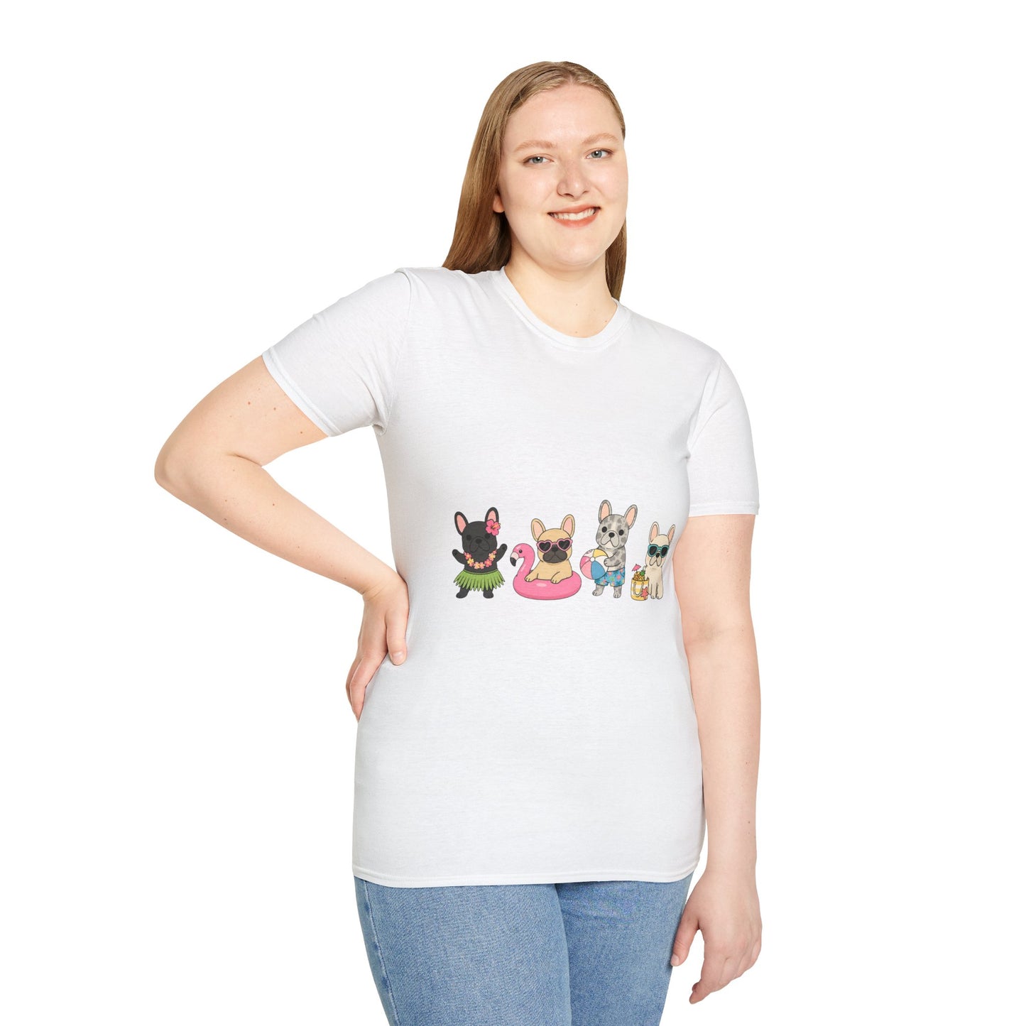 Summer French Bulldog Shirt, Beach Frenchie Tee, Cute Frenchie Summer Shirt, Vacation Dog Mom Shirt, Tropical French Bulldog Graphic Tee