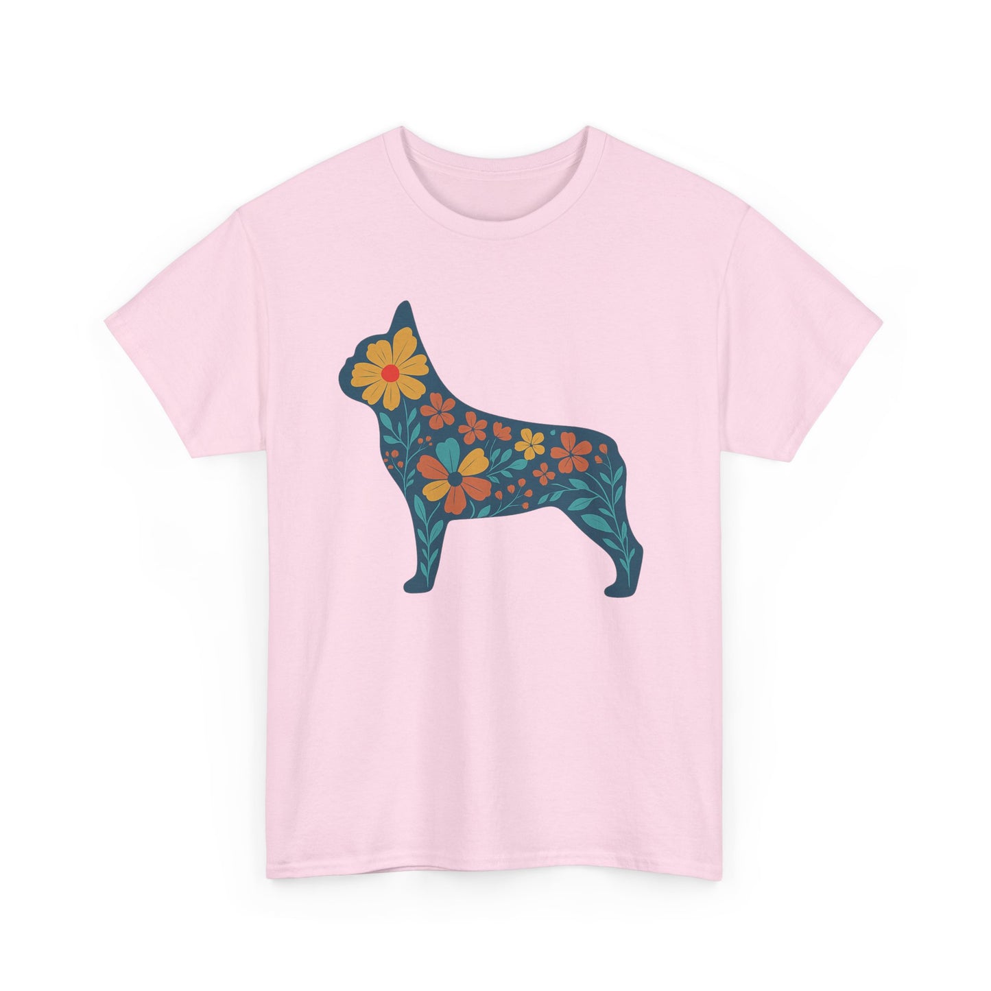 Floral Frenchie T-Shirt | Bright Flower French Bulldog Tee | Cute Dog Lover Shirt | Retro Pet Mom Gift | Boho Botanical Frenchie Graphic Tee