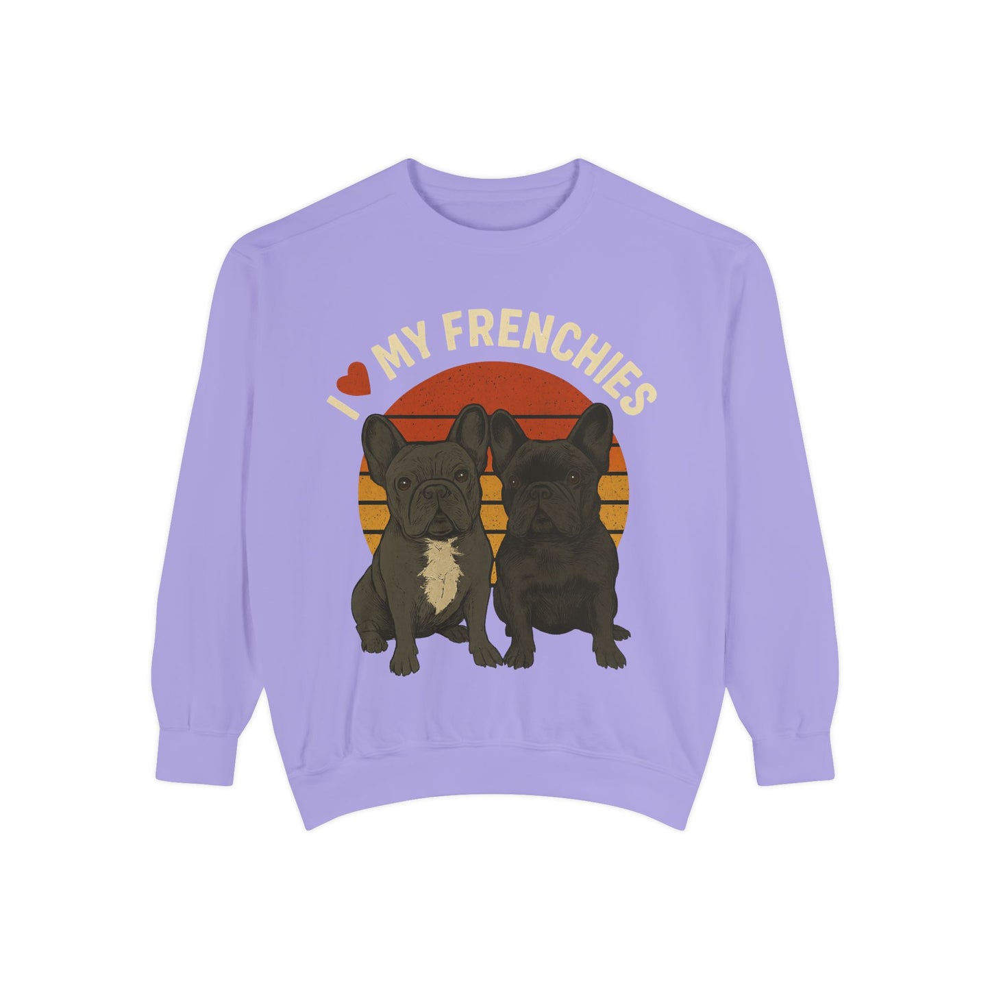 I Love My Frenchies Sweatshirt | Retro French Bulldog Pullover | Vintage Dog Mom Crewneck | Cozy Frenchie Lover Sweater
