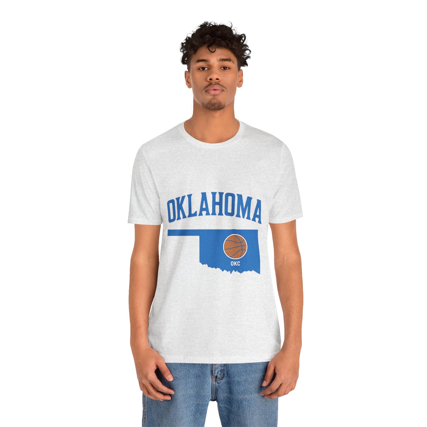 Oklahoma Basketball T-Shirt | OKC State Outline Tee | Blue and Orange Game Day Shirt | Retro Oklahoma Sports Graphic Top