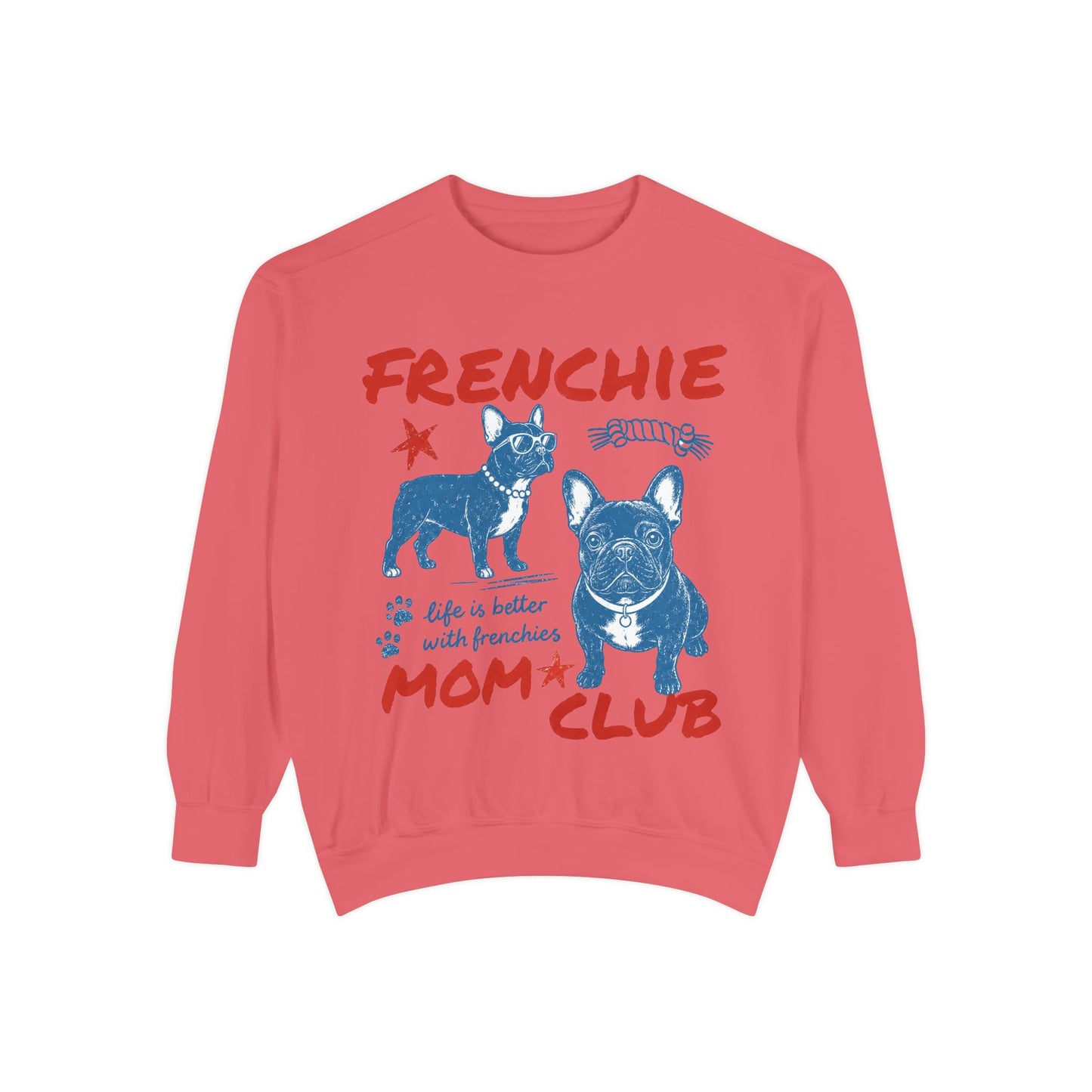 Frenchie Mom Club Sweatshirt, French Bulldog Mom Crewneck, Frenchie Mama Sweatshirt, Dog Mom Gift, Vintage French Bulldog Graphic Sweatshirt, Cozy Frenchie Lover Pullover