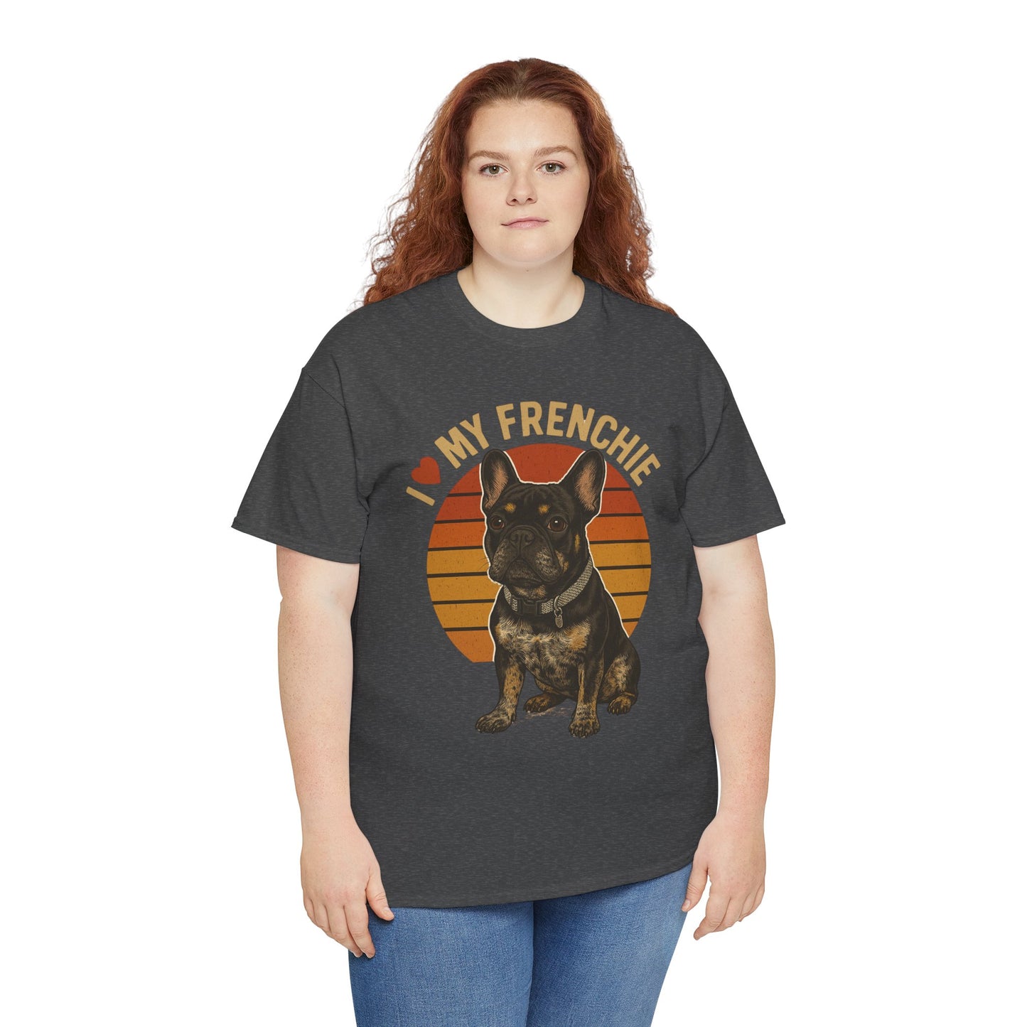 I Love My Frenchie T-Shirt | Retro French Bulldog Tee | Black & Tan Frenchie Gift | Vintage Dog Lover Shirt for Frenchie Moms & Dads
