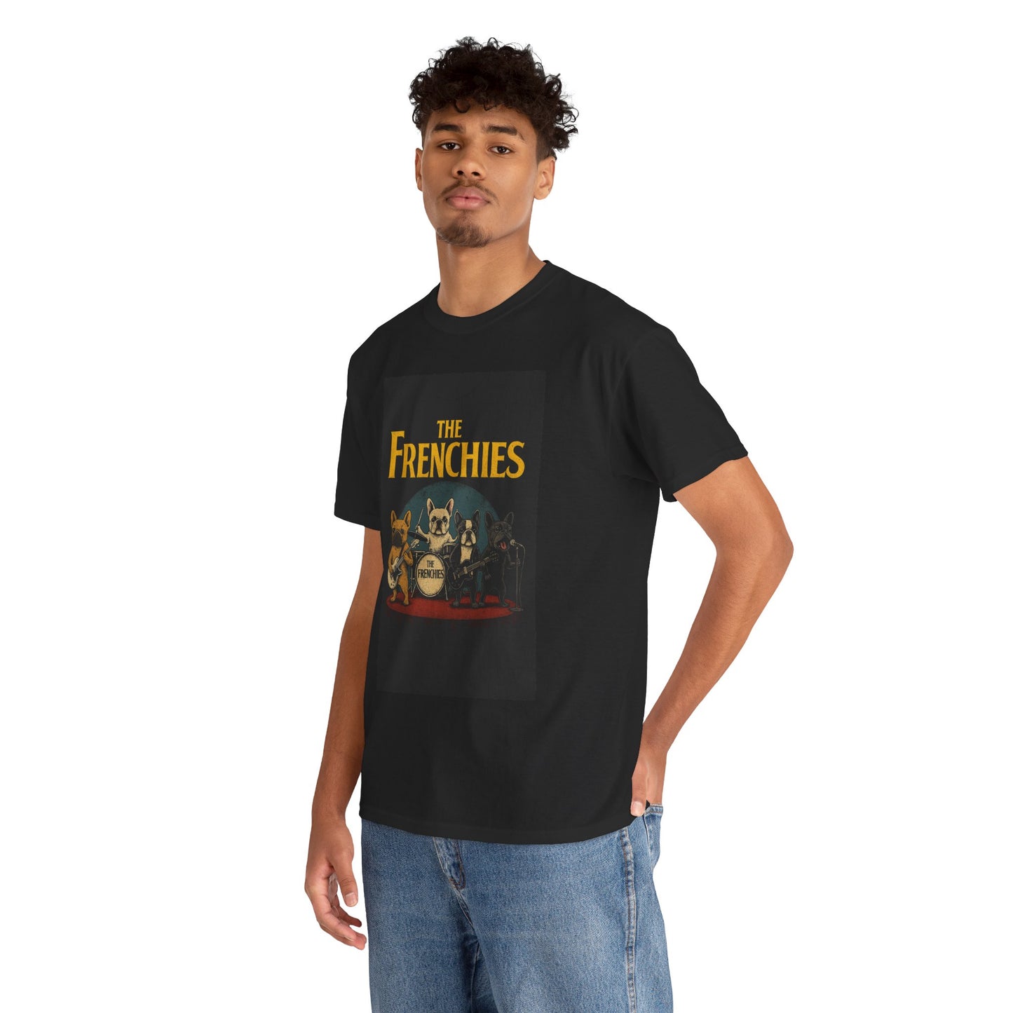 The Frenchies Band T-Shirt | Retro French Bulldog Graphic Tee | Funny Dog Lover Gift | Vintage Concert Style Frenchie Shirt