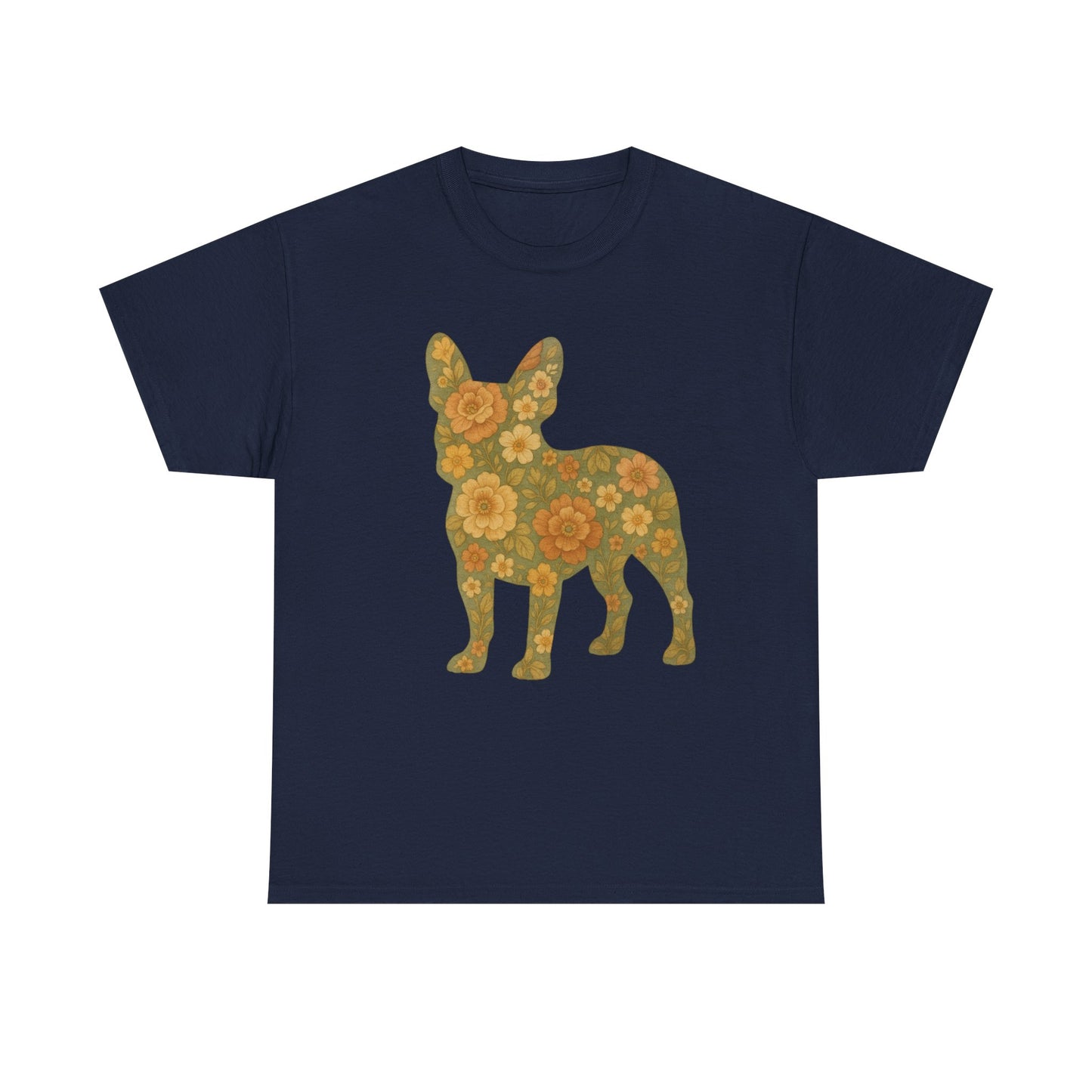 Floral Frenchie T-Shirt | Retro Flower French Bulldog Tee | Boho Dog Mom Shirt | Cute Pet Lover Gift | Vintage Botanical Dog Graphic Tee