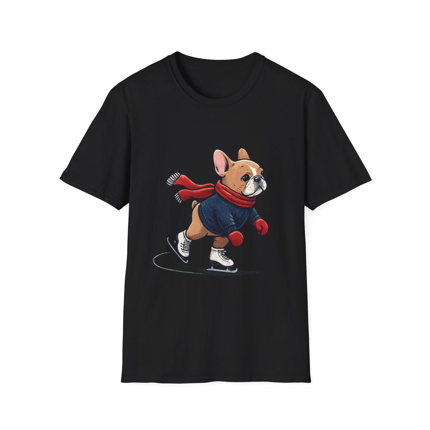 French Bulldog Ice Skating Shirt – Cute Winter Frenchie Tee, Holiday Dog Lover Gift, Skating Frenchie T-Shirt, Cozy Winter Puppy Graphic Tee