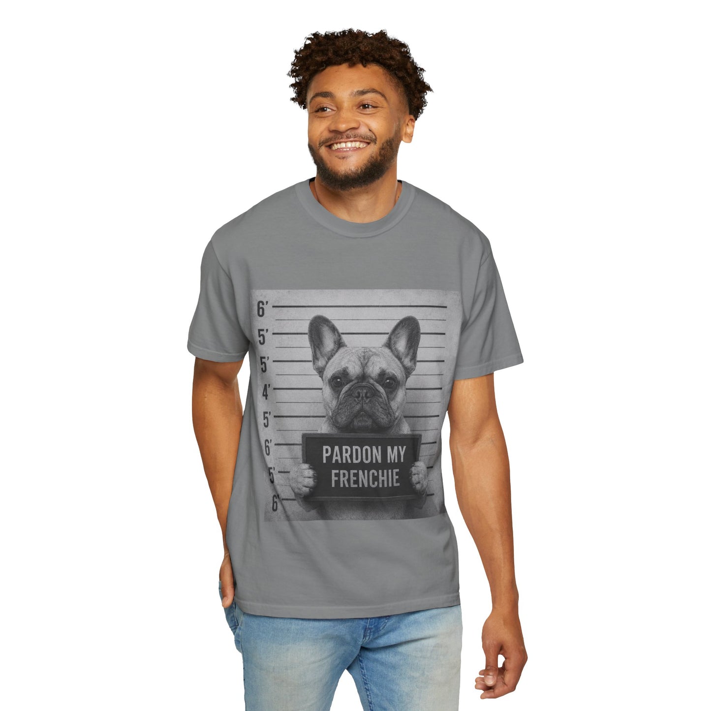 French Bulldog Mugshot T-Shirt – “Pardon My Frenchie” Graphic Tee