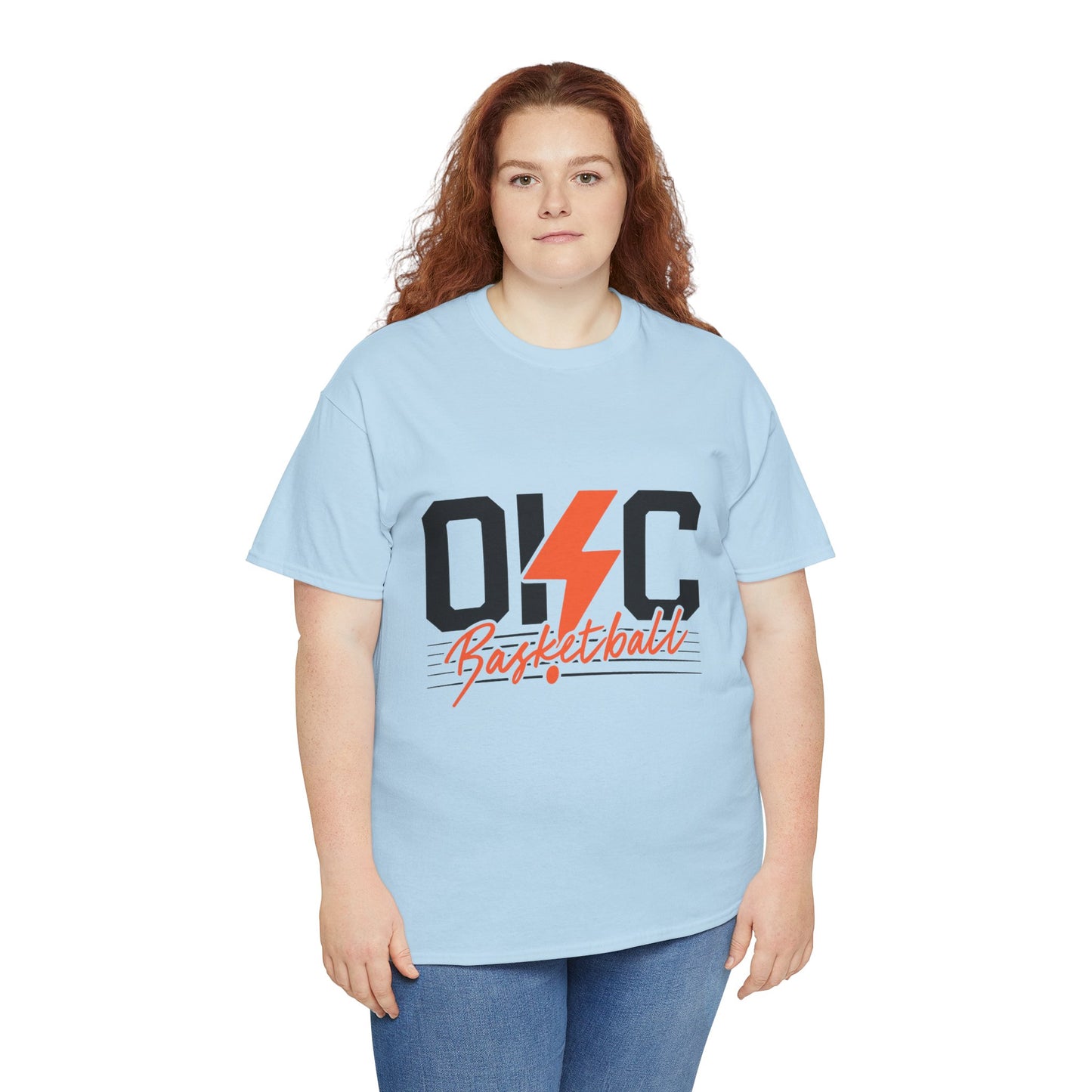 OKC Basketball Lightning Bolt Shirt • Retro Oklahoma City Hoops Tee • Blue & Orange Game Day T-Shirt • Local Basketball Fan Gift