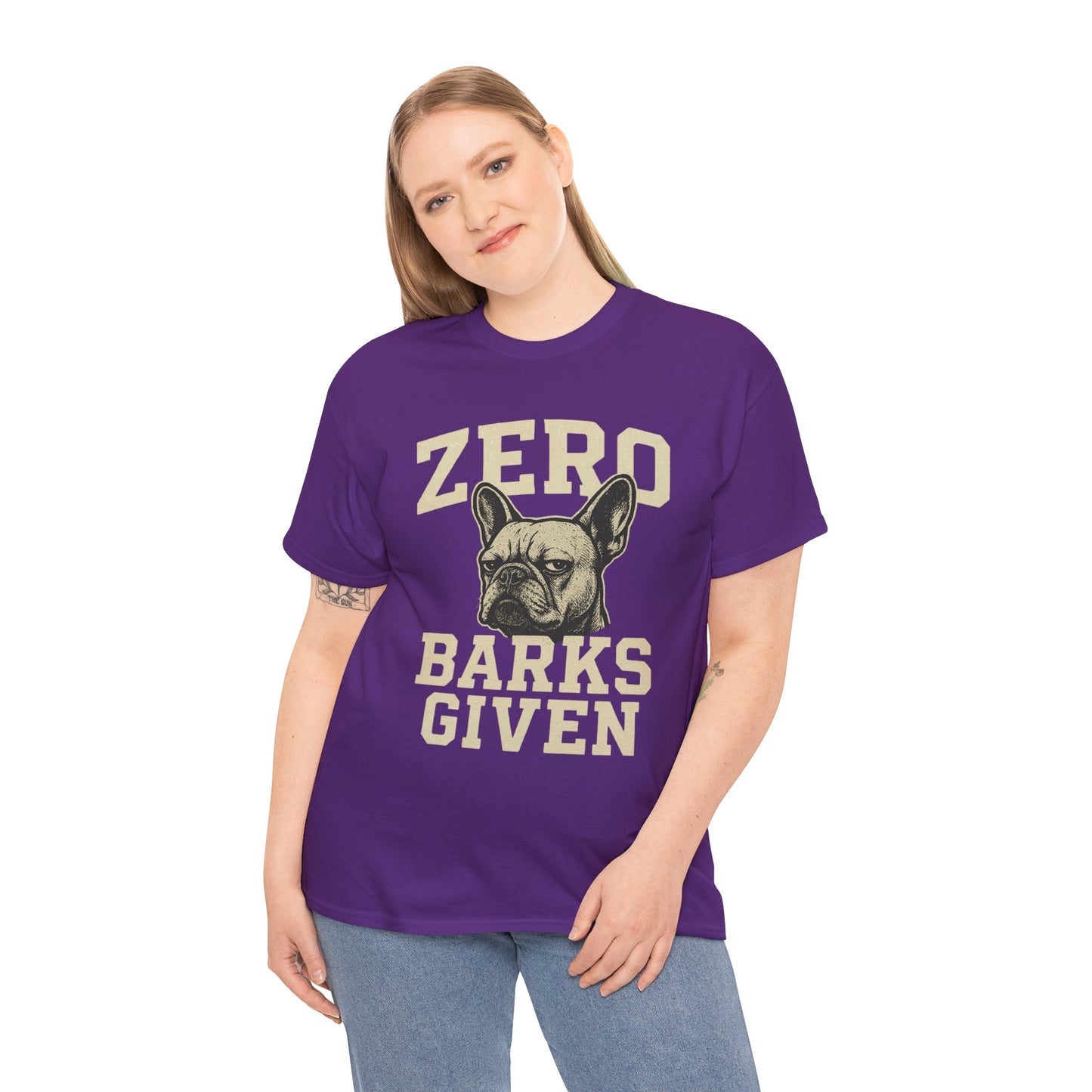 Zero Barks Given Frenchie T-Shirt – Funny French Bulldog Tee, Grumpy Dog Humor Shirt, Frenchie Lover Gift, Dog Mom Graphic Tee, Vintage Style Dog Shirt