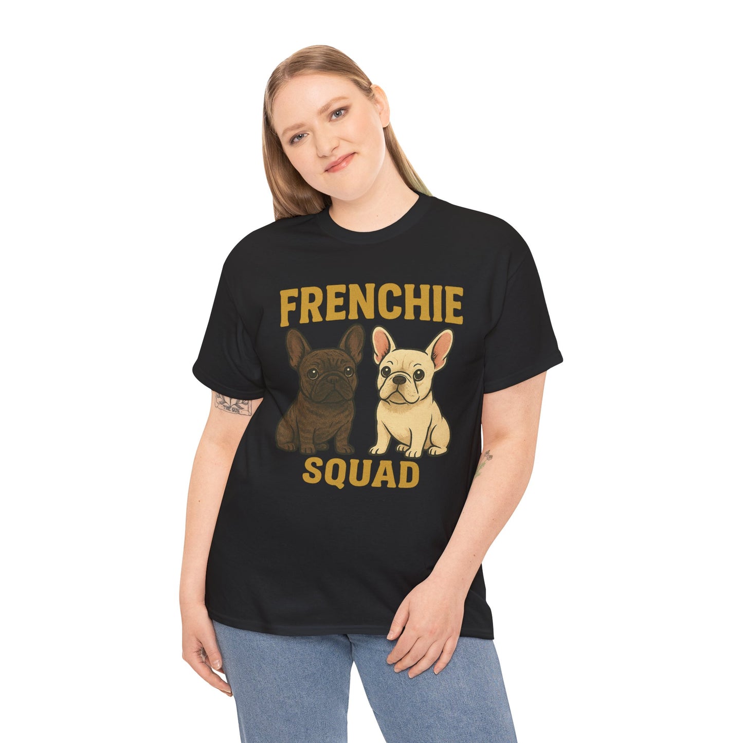 Frenchie Squad T-Shirt | Matching French Bulldog Lover Tee | Retro Dog Mom & Dad Shirt | Cute Frenchie Crew Top | Brindle & Cream Bulldog Graphic