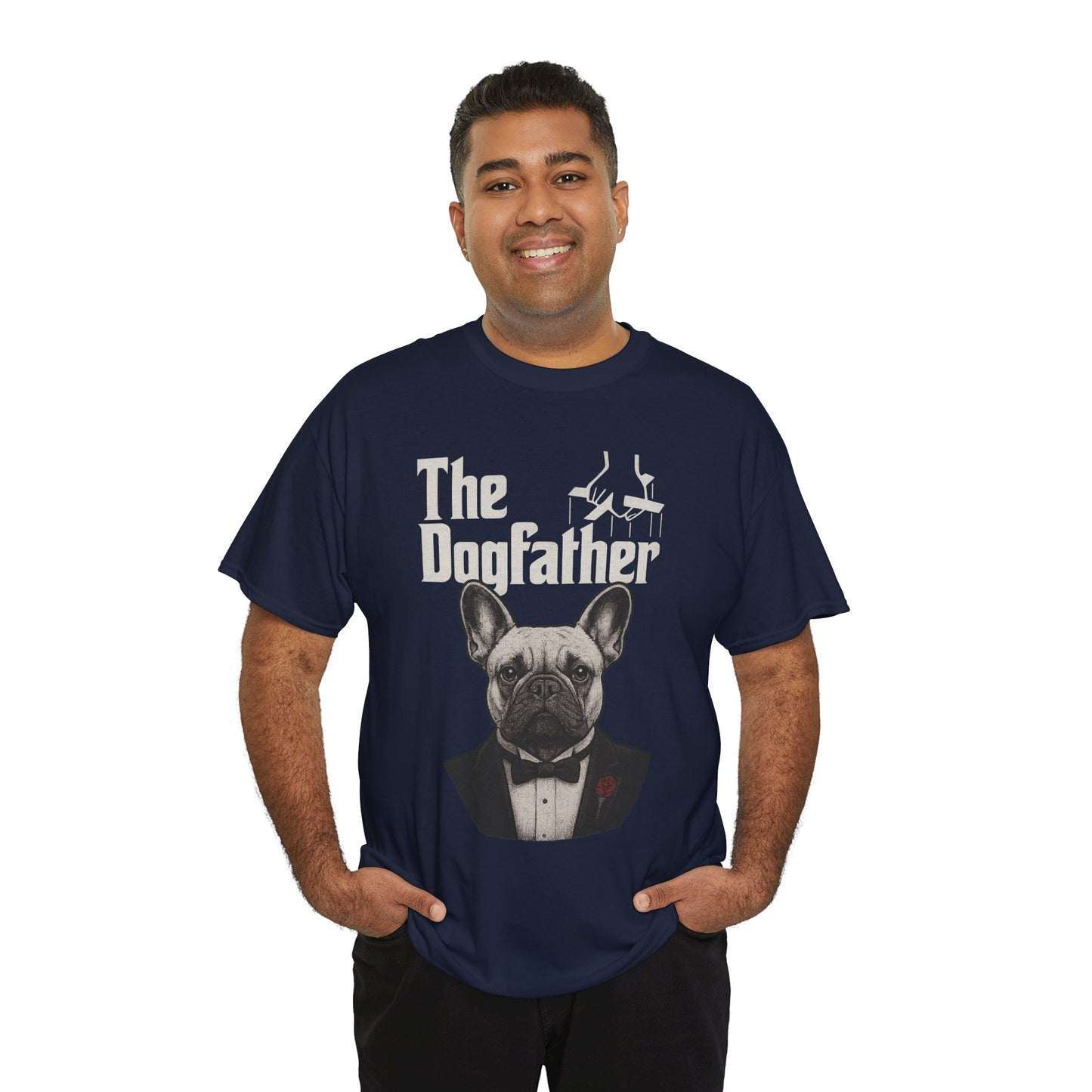 The Dogfather French Bulldog T-Shirt | Funny Dog Dad Tee | Frenchie Lover Gift | Mafia Style Pet Parent Graphic Shirt