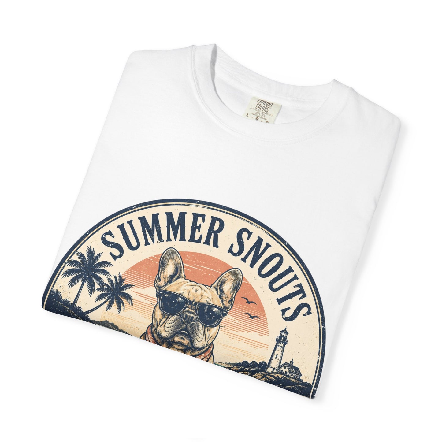 Summer Snouts Trading Co. T-Shirt — Vintage Beach French Bulldog Graphic Tee