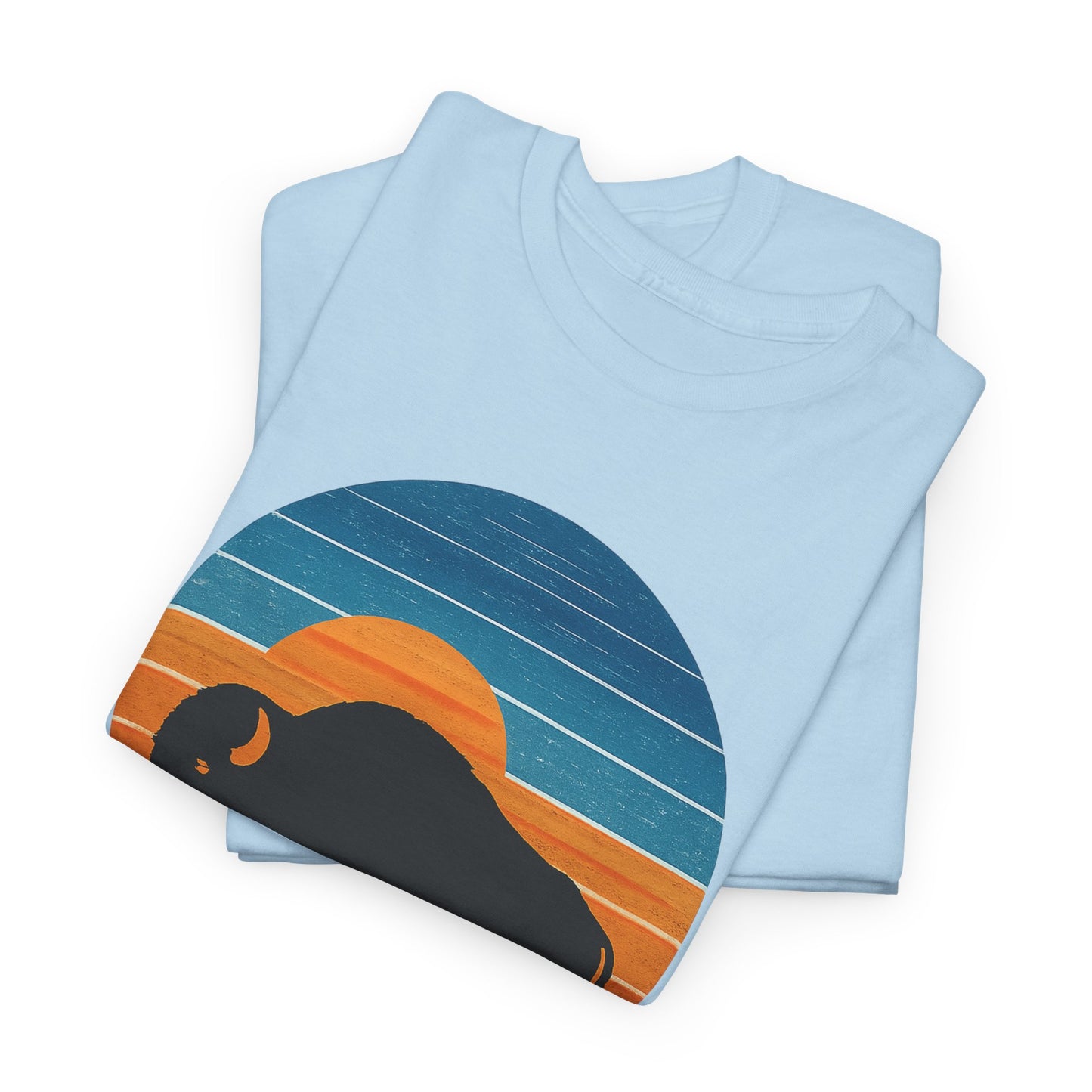 Oklahoma Bison Sunset Shirt | Retro Buffalo Tee | OKC Basketball Colors T-Shirt