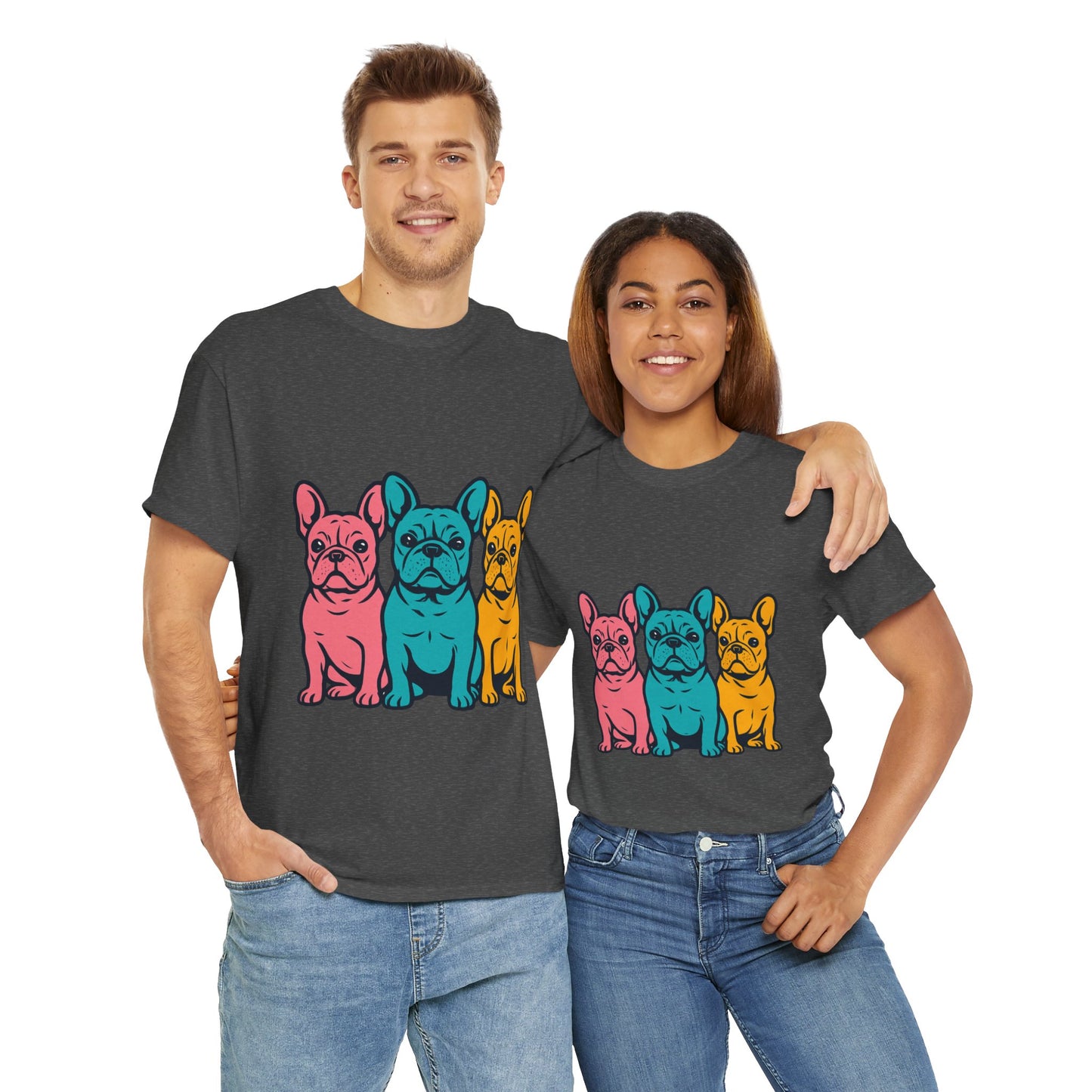 Pop Art French Bulldog T-Shirt | Colorful Frenchie Graphic Tee | Retro Dog Lover Shirt | Bright 80s Style Pet Gift | Fun Unisex Dog Mom Shirt