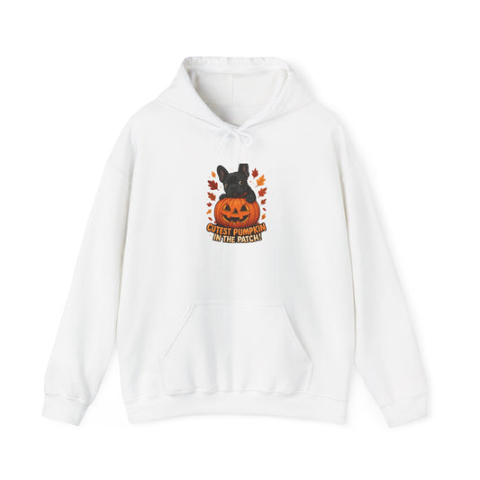 Cutest Pumpkin in the Patch Hoodie | Frenchie Fall Sweatshirt | Halloween Dog Lover Gift | Cozy French Bulldog Pumpkin Patch Hoodie