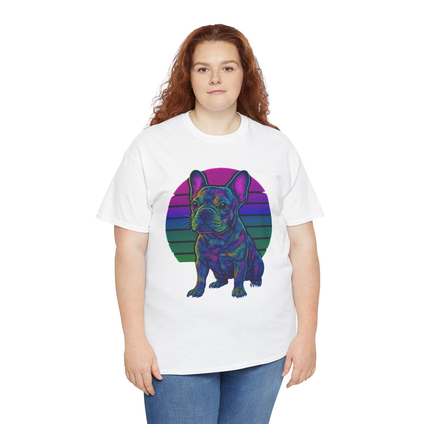 Neon French Bulldog T-Shirt | Retro 80s Frenchie Tee | Colorful Dog Lover Shirt | Electric Frenchie Gift for Men & Women