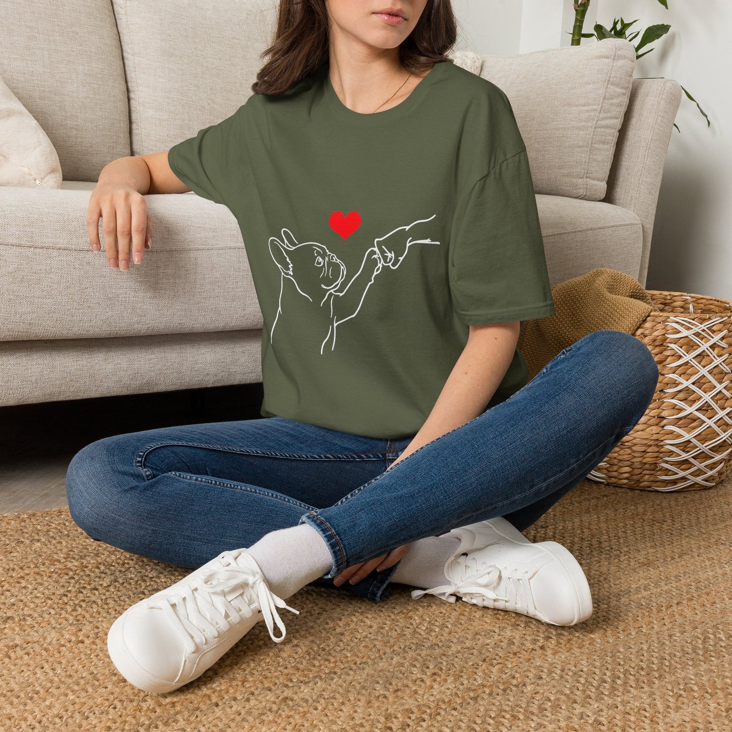 French Bulldog Love Shirt, Frenchie Mom Gift, French Bulldog Dad Shirt, Minimalist Frenchie Tee, Dog Lover Gift, French Bulldog Outline Shirt, Pet Memorial Tee