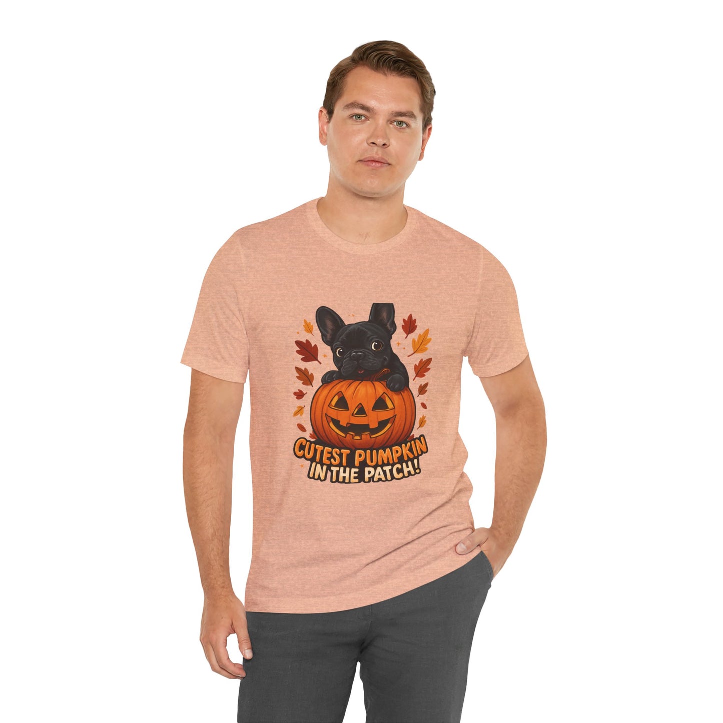 Cutest Pumpkin in the Patch Frenchie T-Shirt | Halloween Dog Lover Tee | Fall French Bulldog Shirt | Cute Pumpkin Patch Graphic Tee