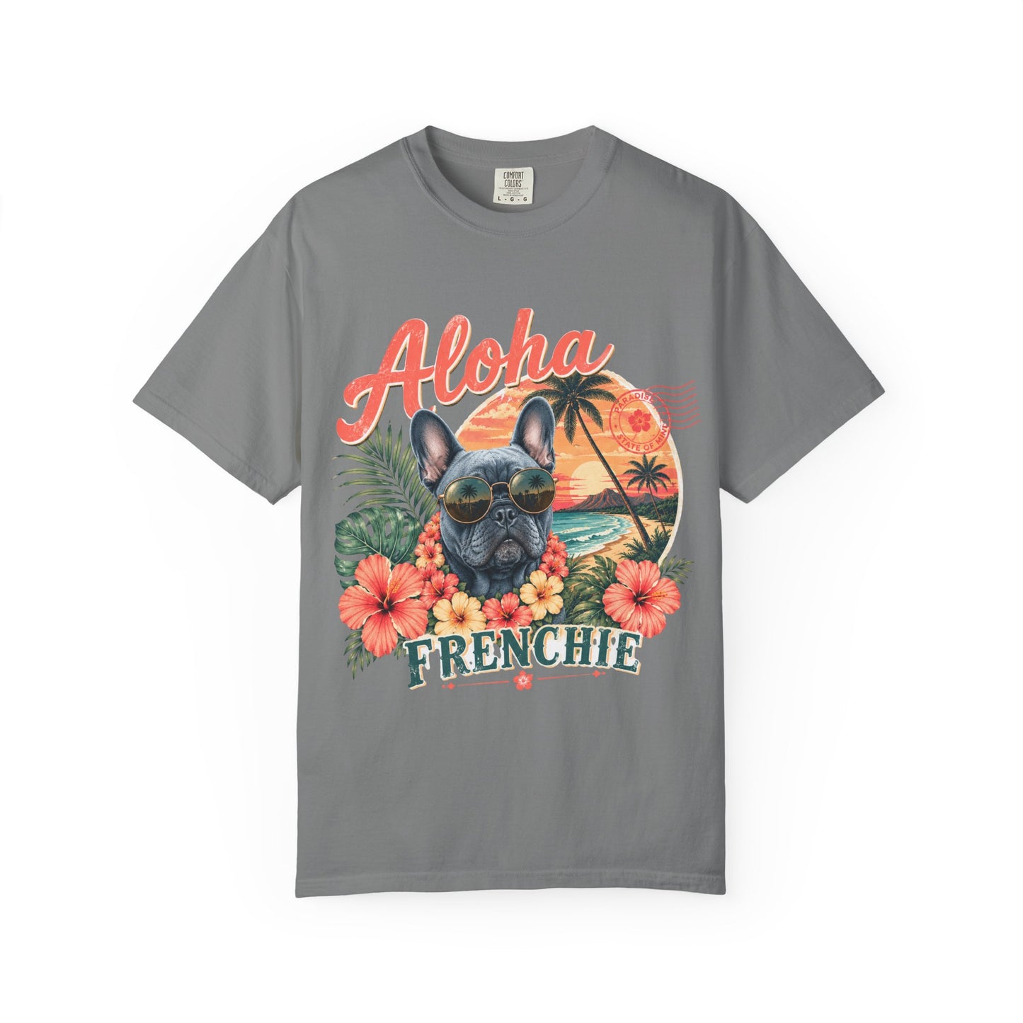 Aloha Frenchie T-Shirt — Hawaiian Sunset French Bulldog Tee